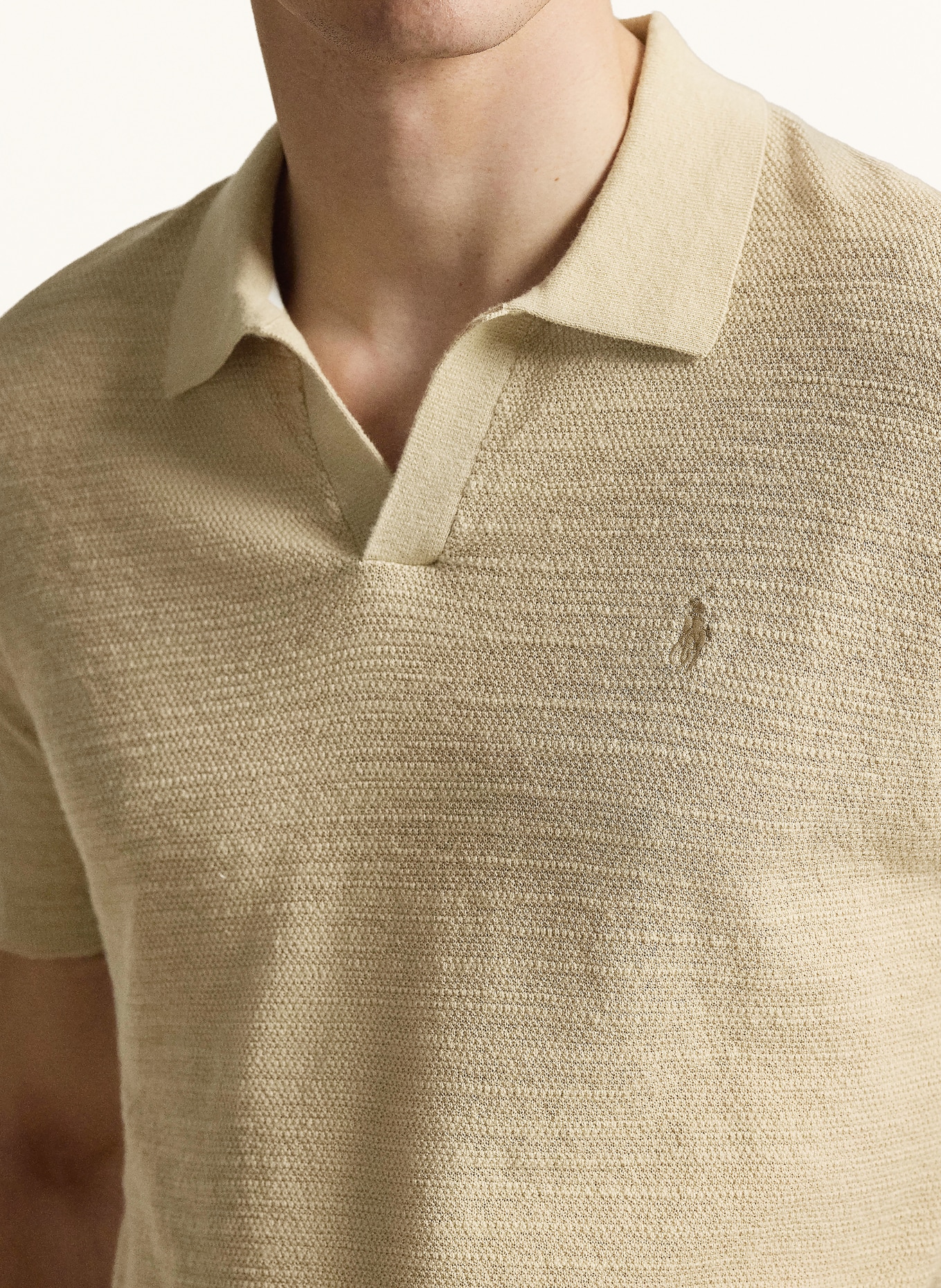 POLO RALPH LAUREN Strick-Poloshirt: CAMEL