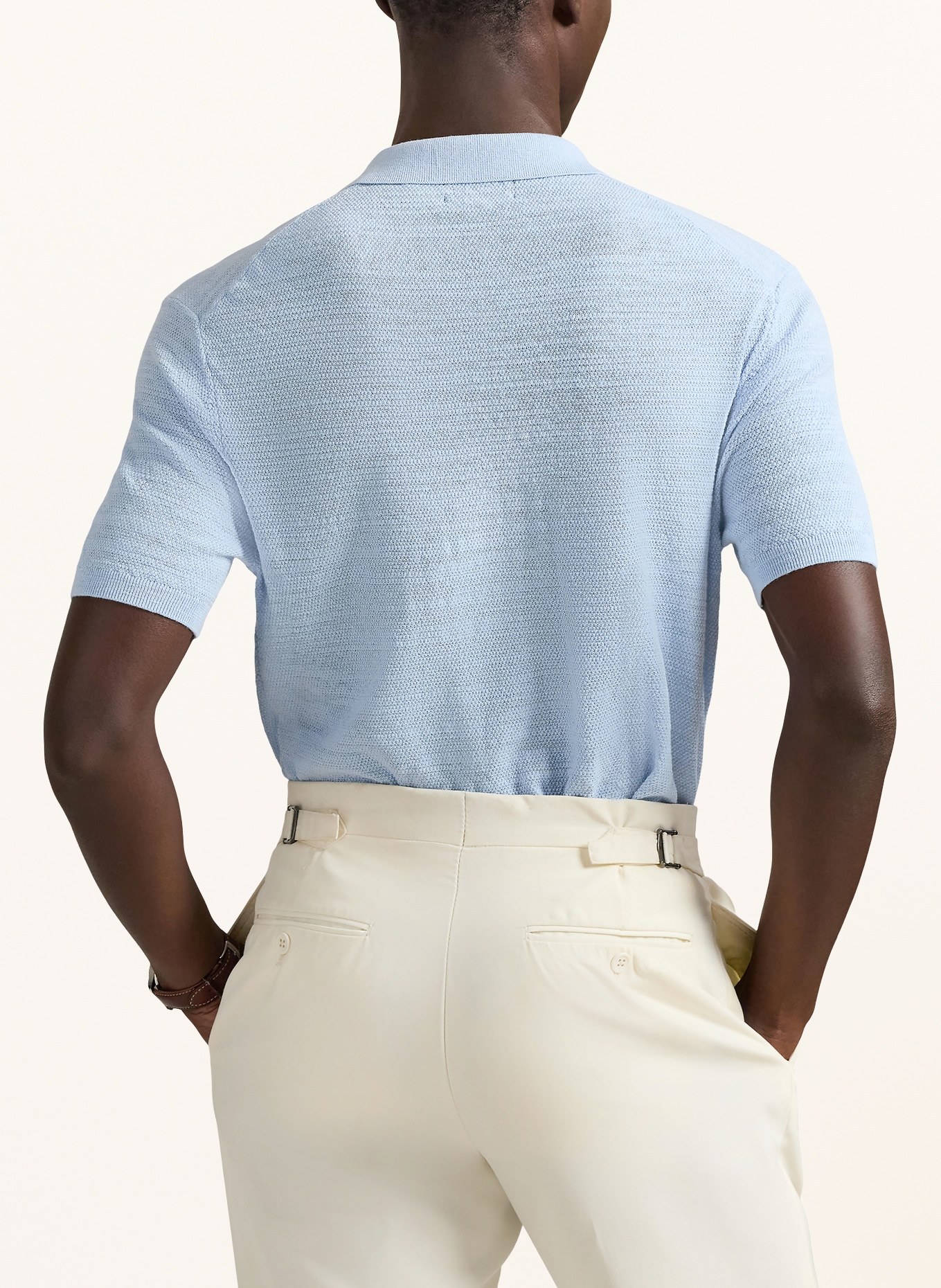 POLO RALPH LAUREN Strick-Poloshirt: HELLBLAU