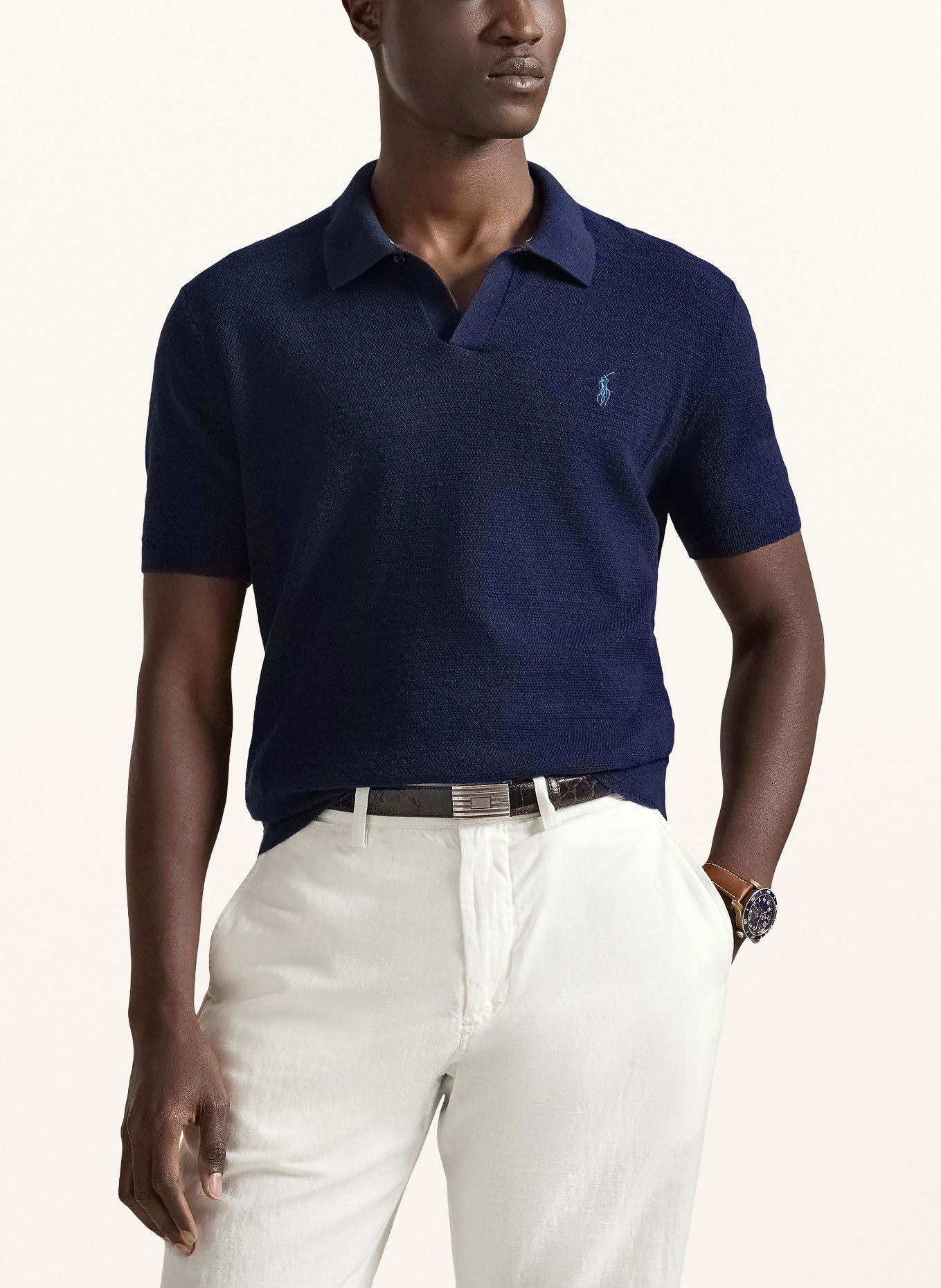 POLO RALPH LAUREN Polo en maille: BLEU FONCÉ