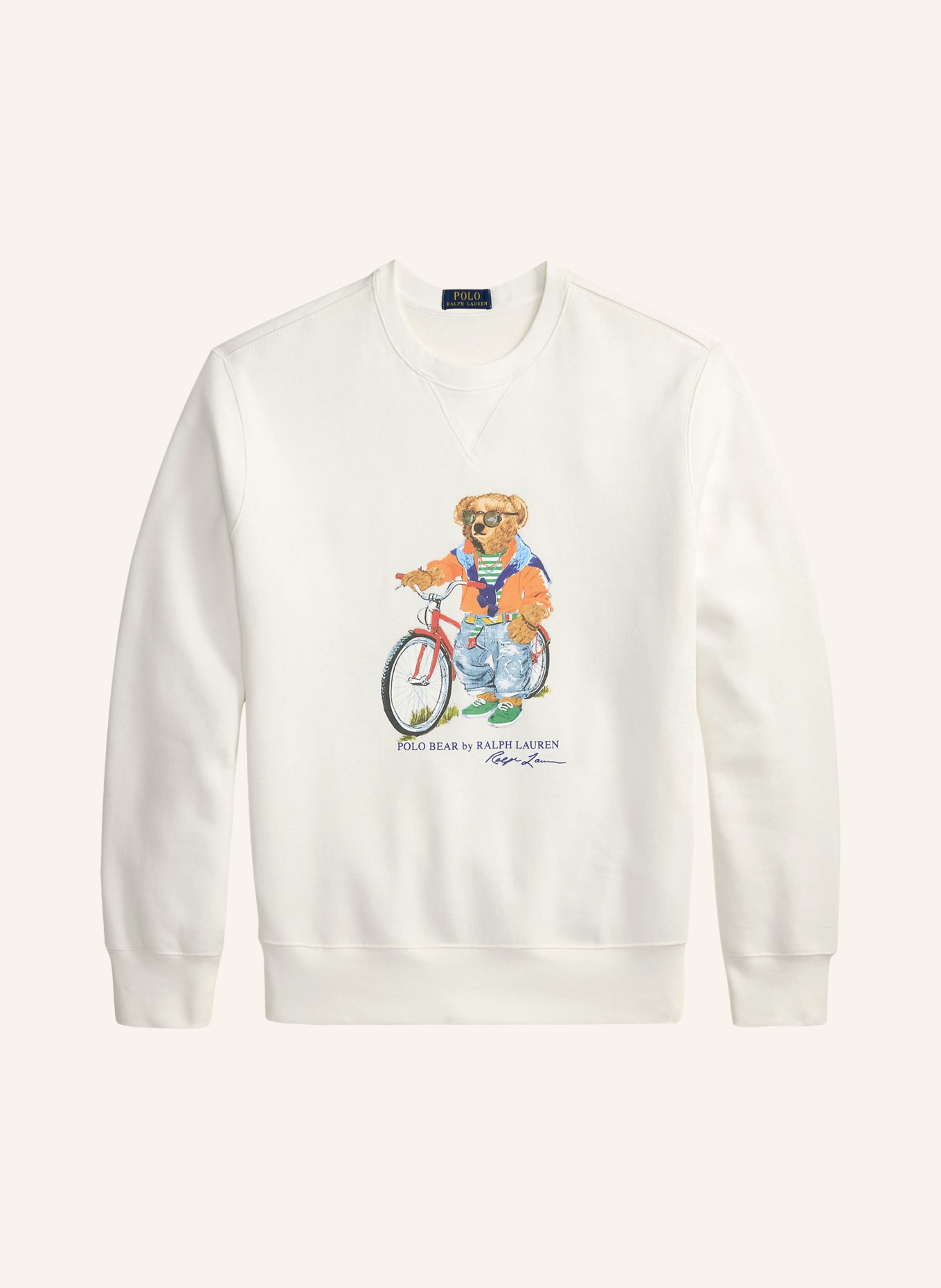 POLO RALPH LAUREN Sweatshirt: WEISS / BRAUN / ROT