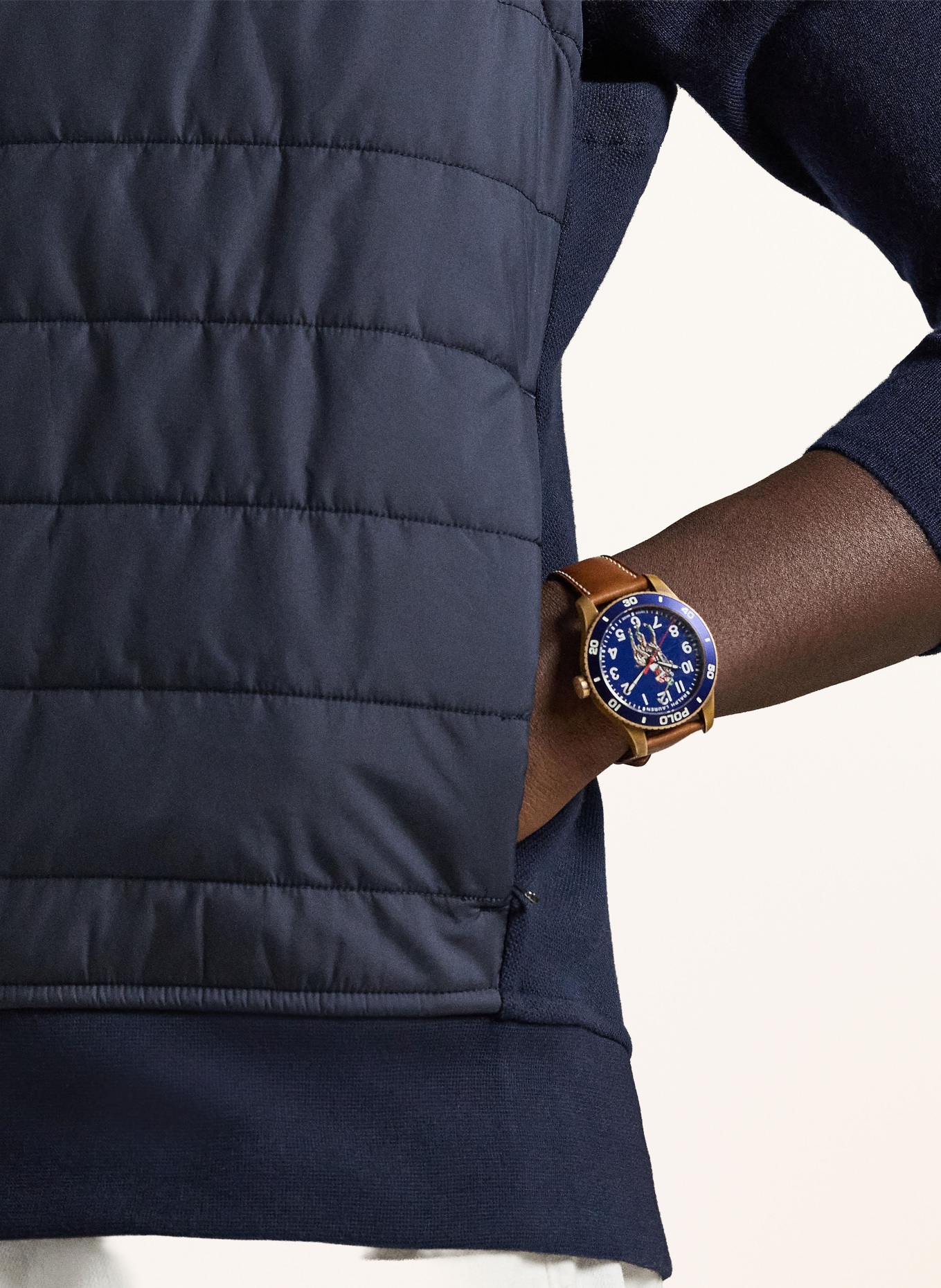 POLO RALPH LAUREN Gilet en maille mélangée: BLEU FONCÉ
