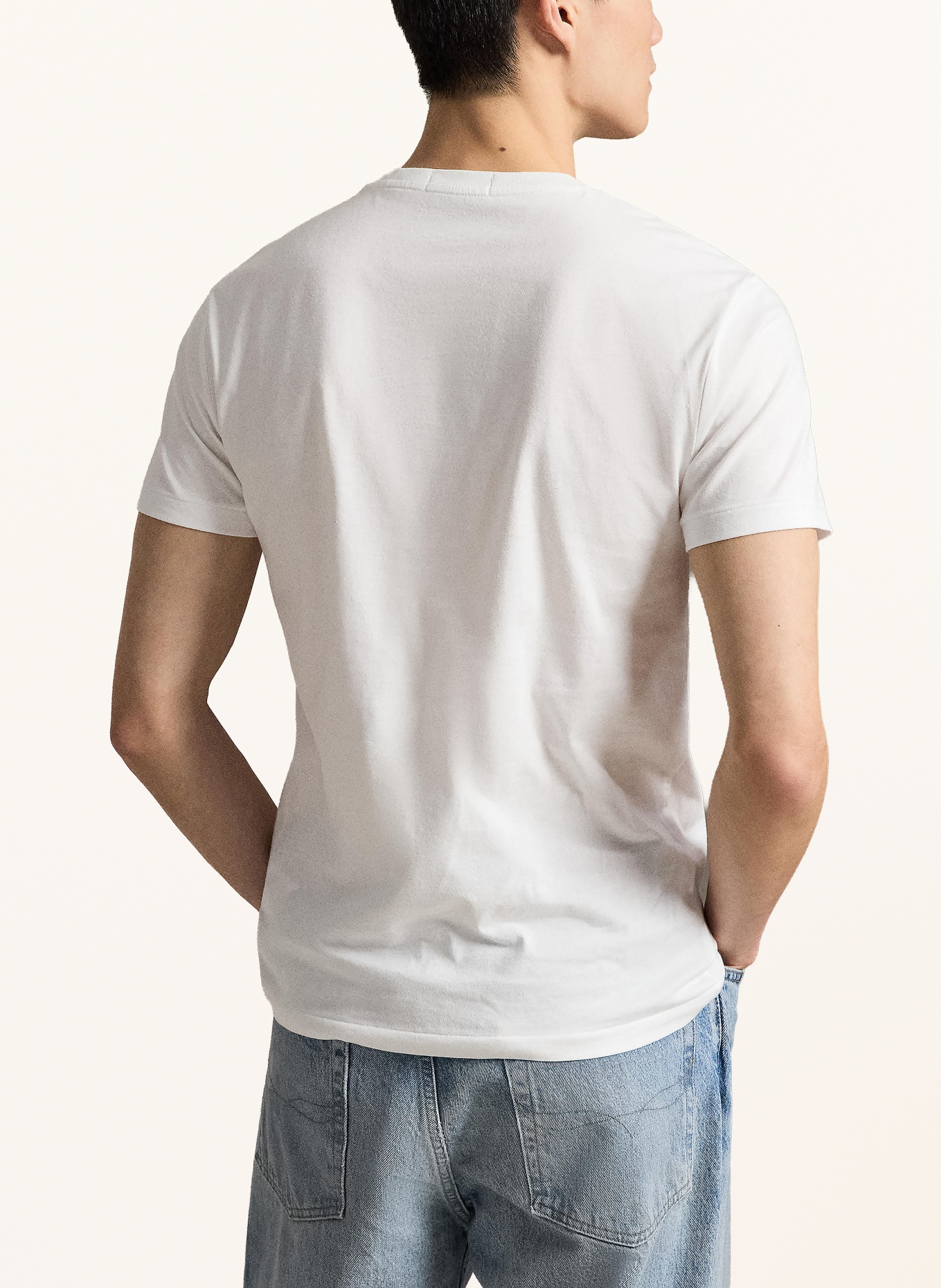 POLO RALPH LAUREN koszulka: BIAŁY / BRĄZOWY / POMARAŃCZOWY