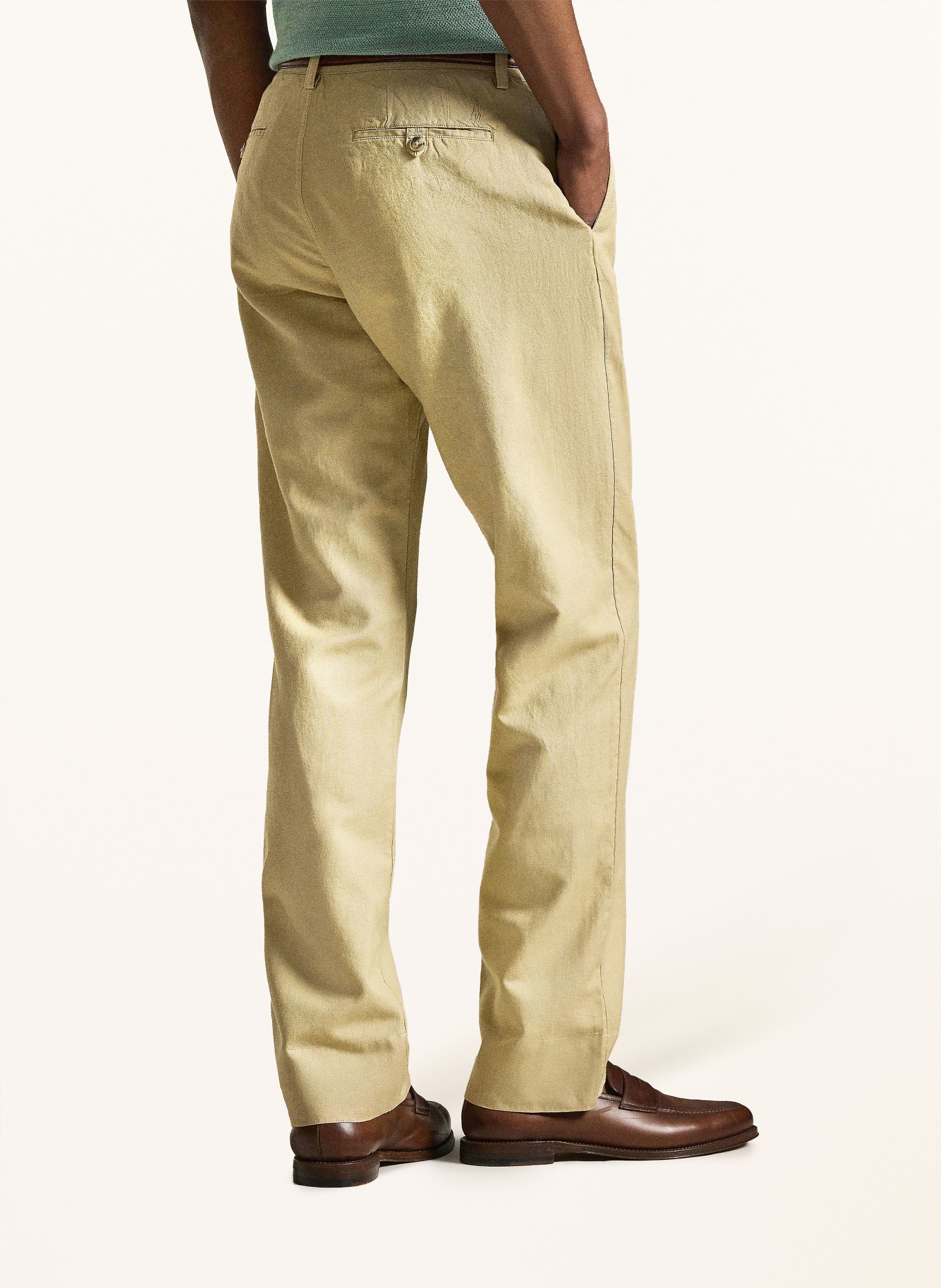 POLO RALPH LAUREN Chino Classic Fit mit Leinen: CAMEL