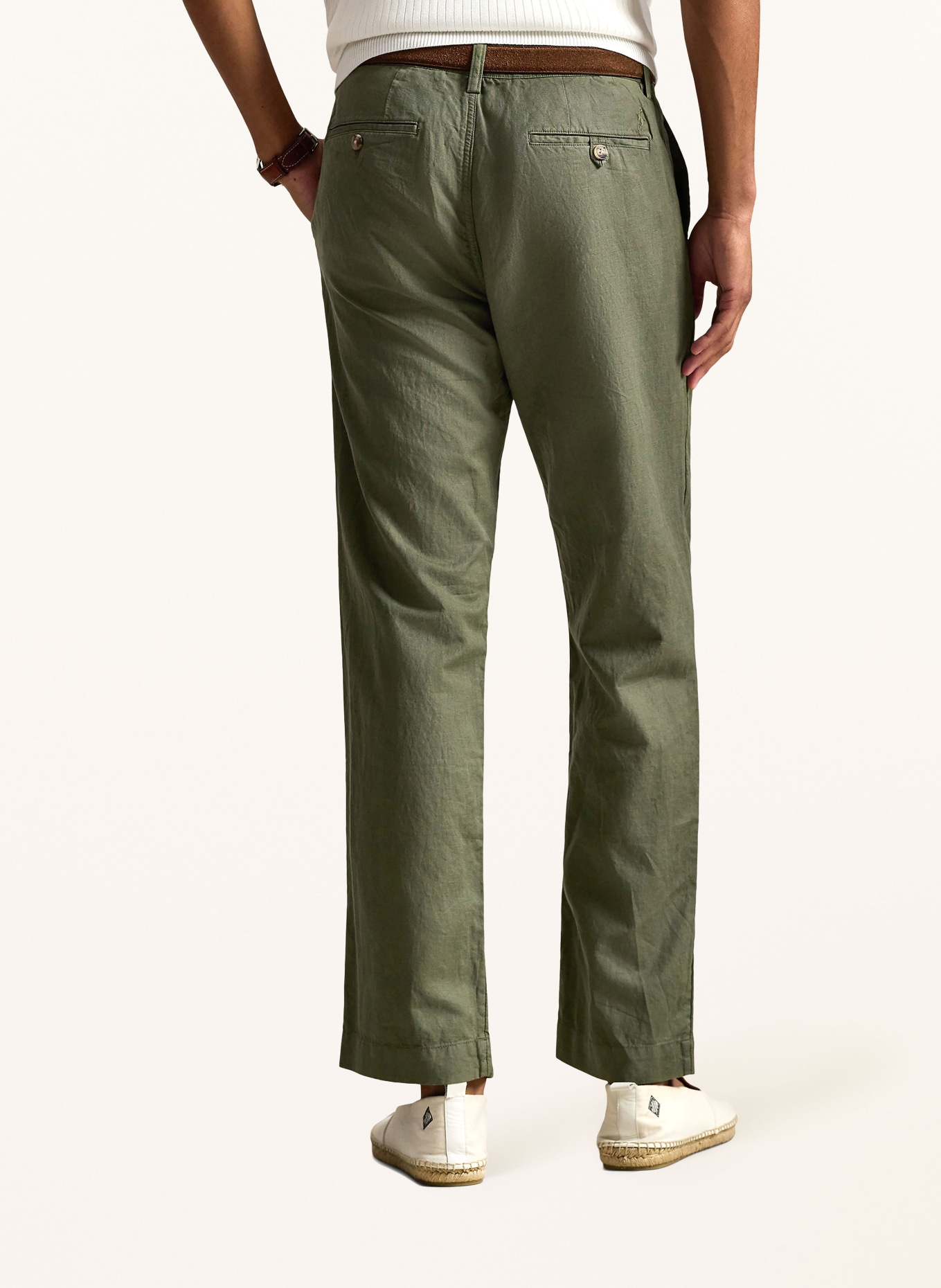 POLO RALPH LAUREN Chino Classic Fit mit Leinen: DUNKELGRÜN