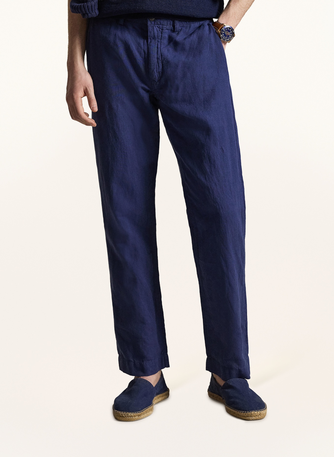 POLO RALPH LAUREN Classic fit chino with linen: DARK BLUE