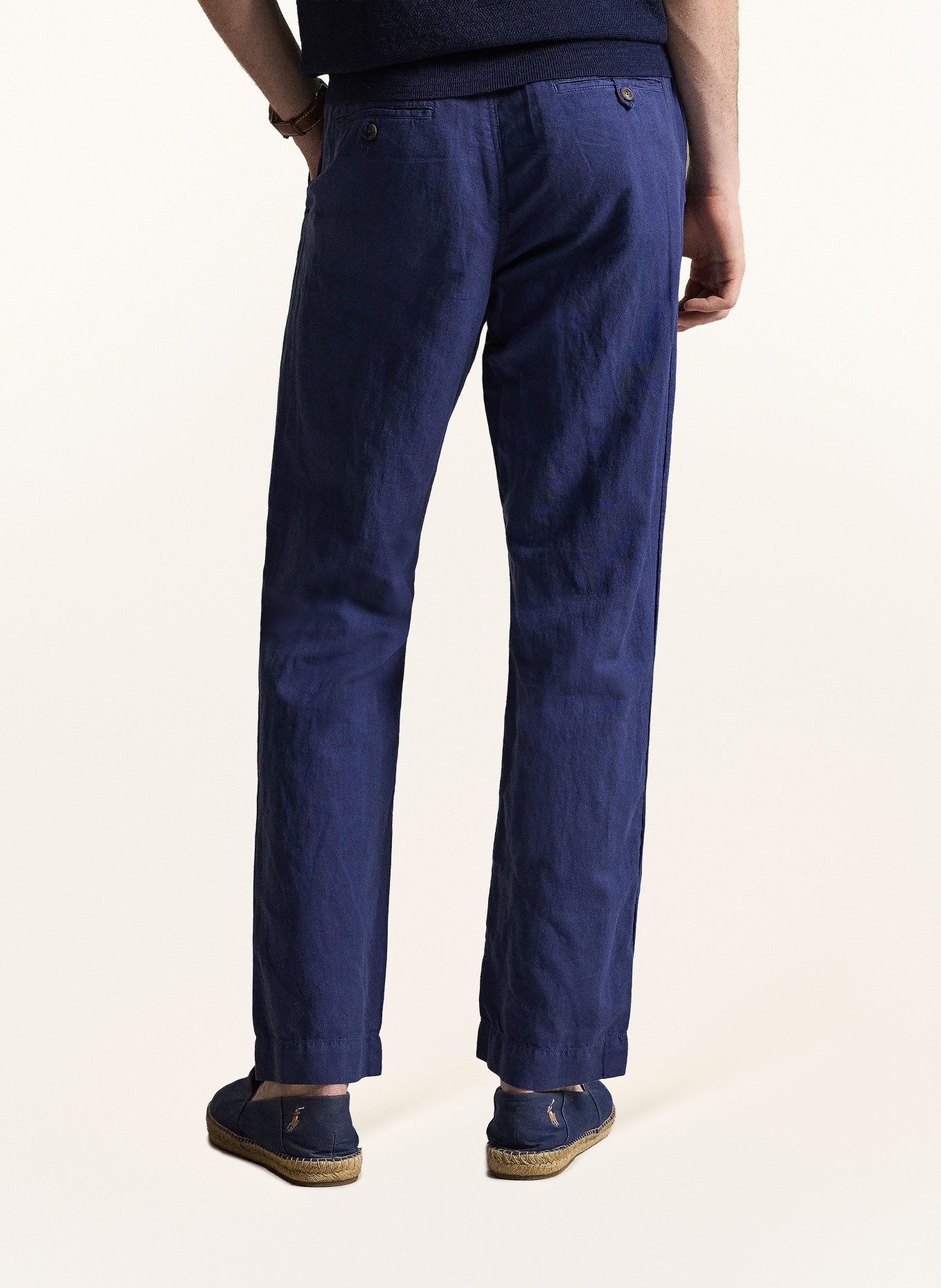 POLO RALPH LAUREN Classic fit chino with linen: DARK BLUE