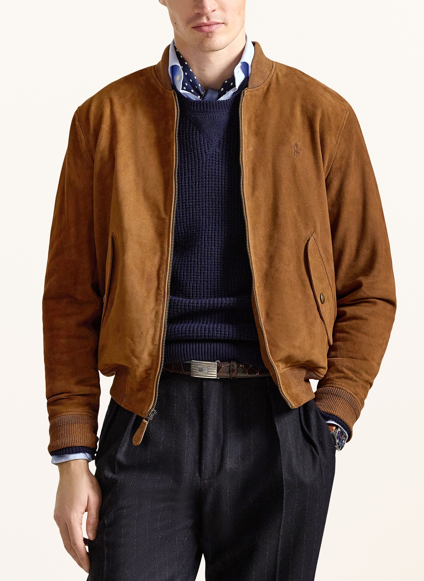 POLO RALPH LAUREN Lederblouson: BRAUN