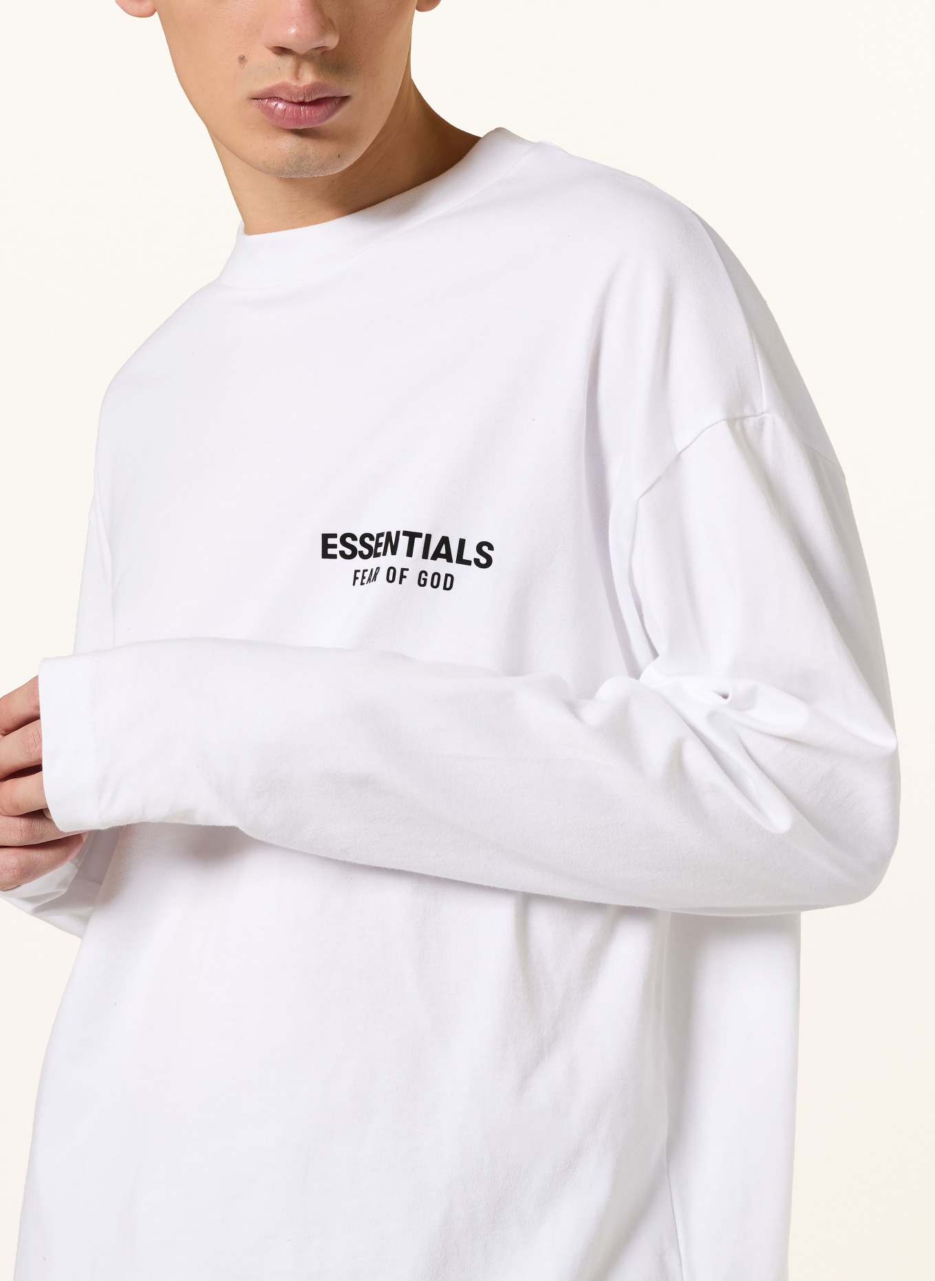 ESSENTIALS - FEAR OF GOD Longsleeve: WEISS