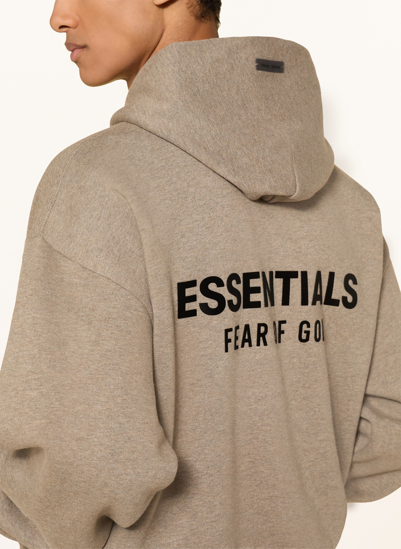ESSENTIALS - FEAR OF GOD Hoodie: TAUPE / SCHWARZ