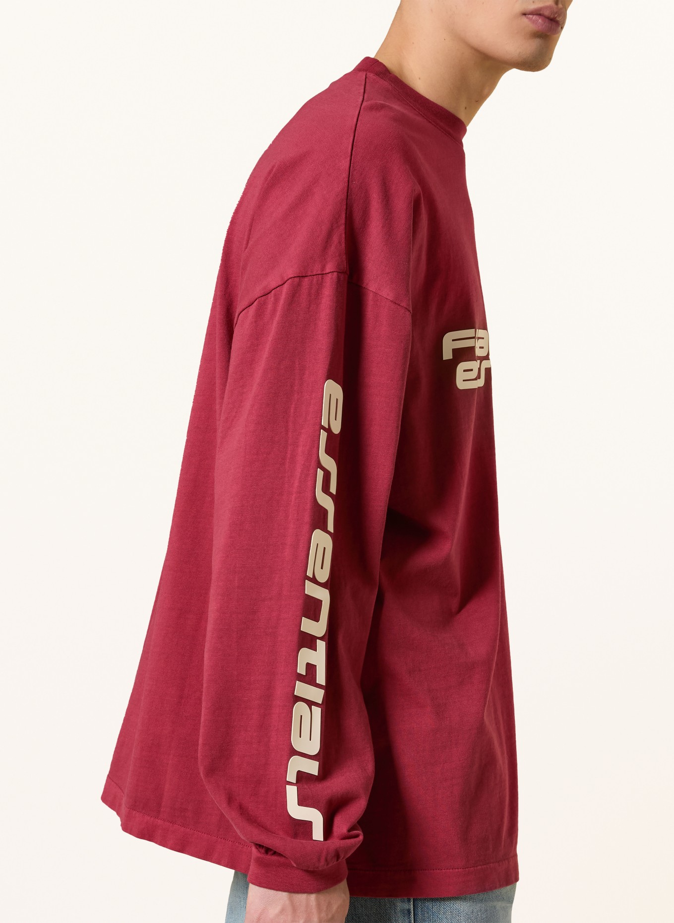 ESSENTIALS - FEAR OF GOD Longsleeve: DUNKELROT