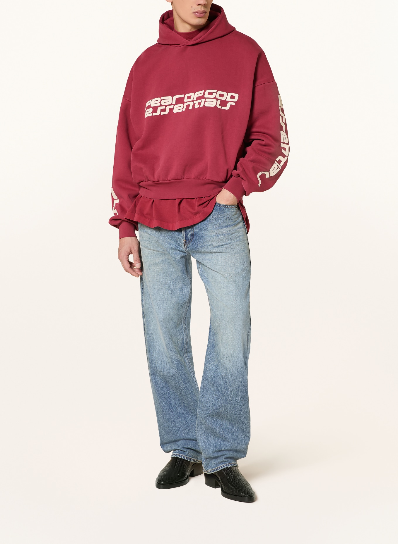 ESSENTIALS - FEAR OF GOD Hoodie: DUNKELROT
