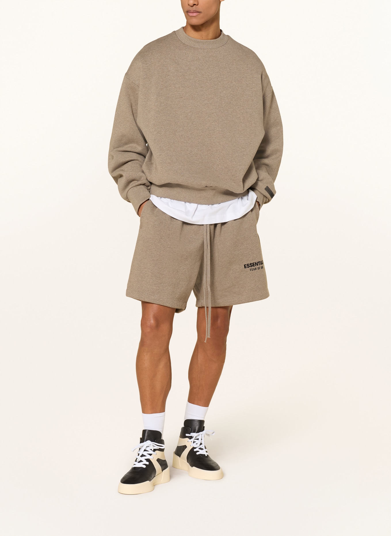 ESSENTIALS - FEAR OF GOD Sweatshirt: BEIGE / SCHWARZ