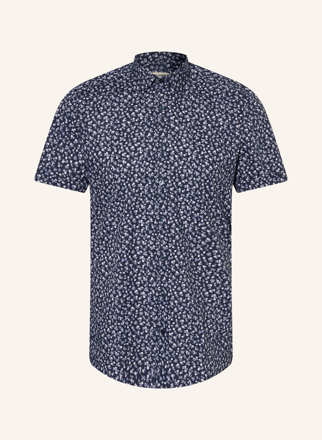 OLYMP Kurzarm-Hemd Level Five body fit: DUNKELBLAU / HELLBLAU