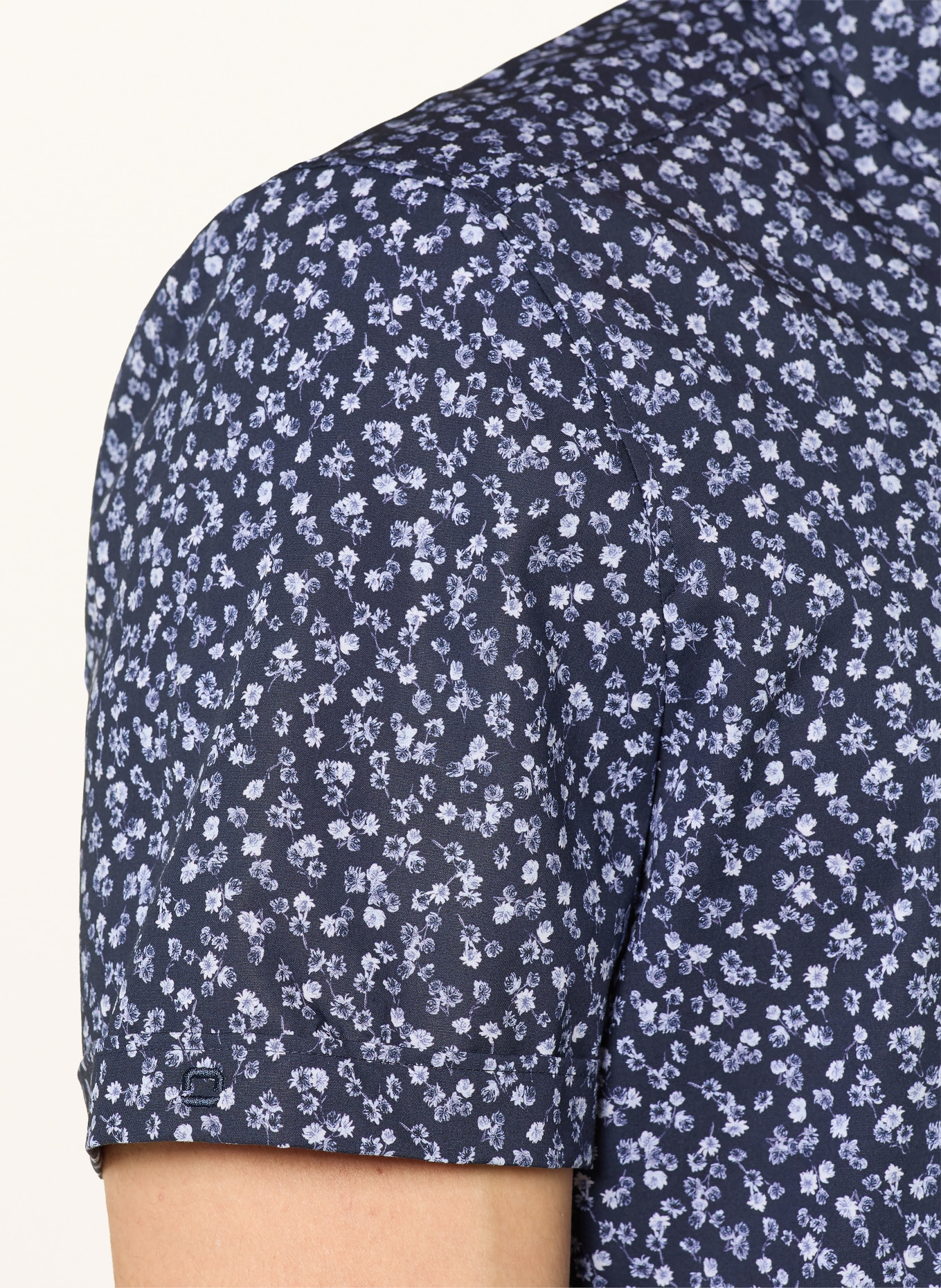 OLYMP Kurzarm-Hemd Level Five body fit: DUNKELBLAU / HELLBLAU