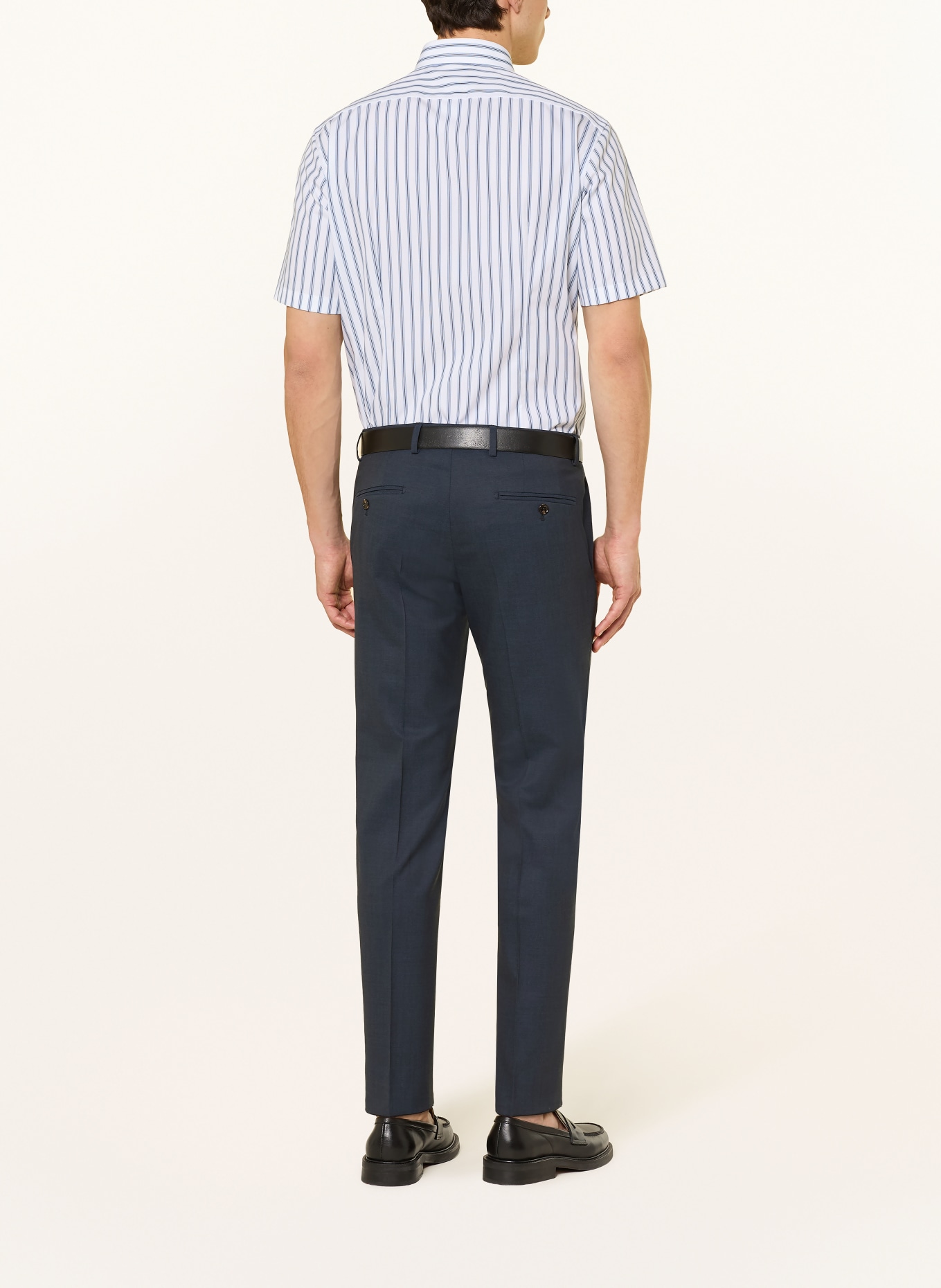 OLYMP Kurzarm-Hemd Luxor modern fit: BLAU / DUNKELBLAU / WEISS