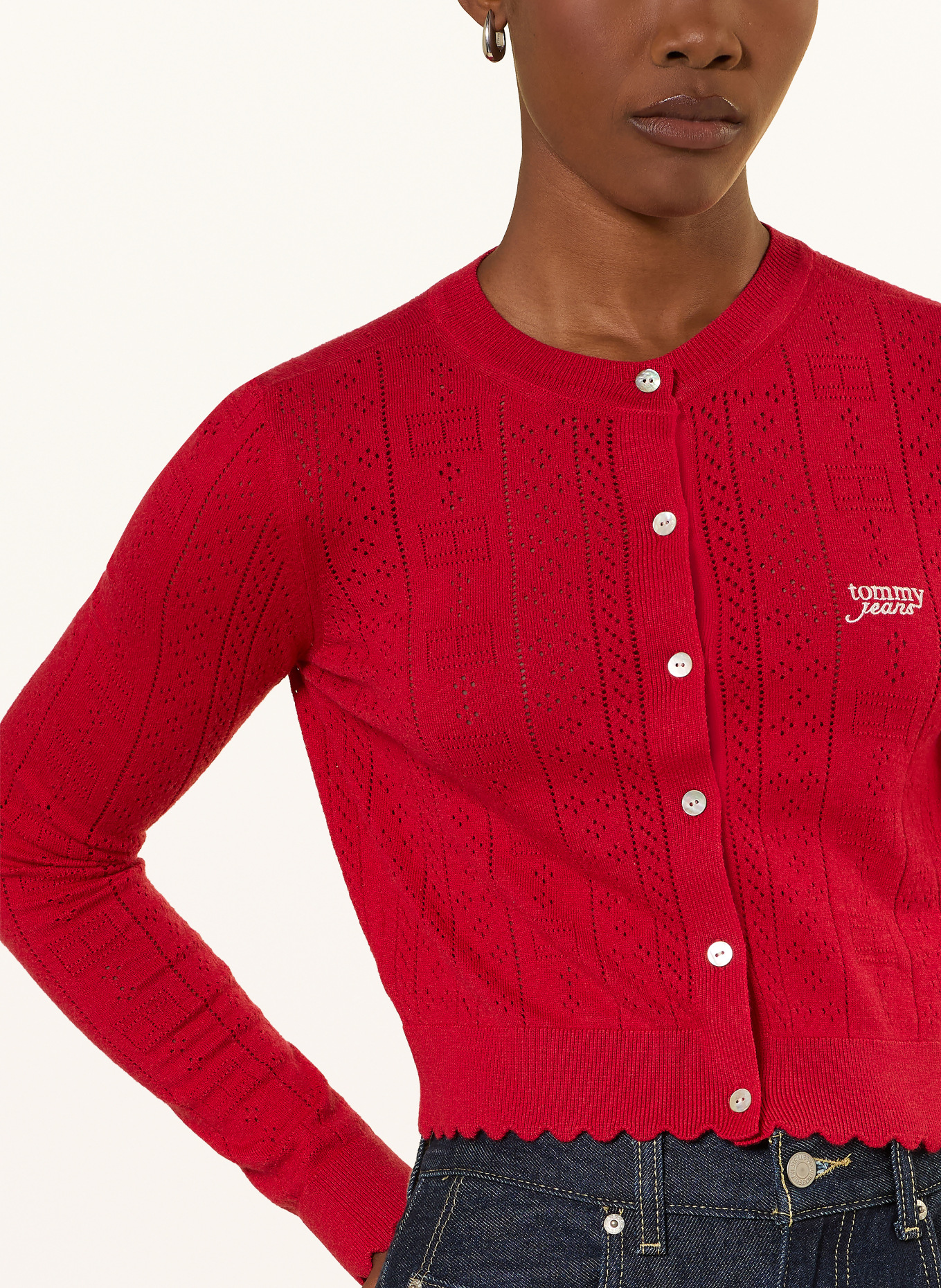 TOMMY JEANS Cardigan: RED