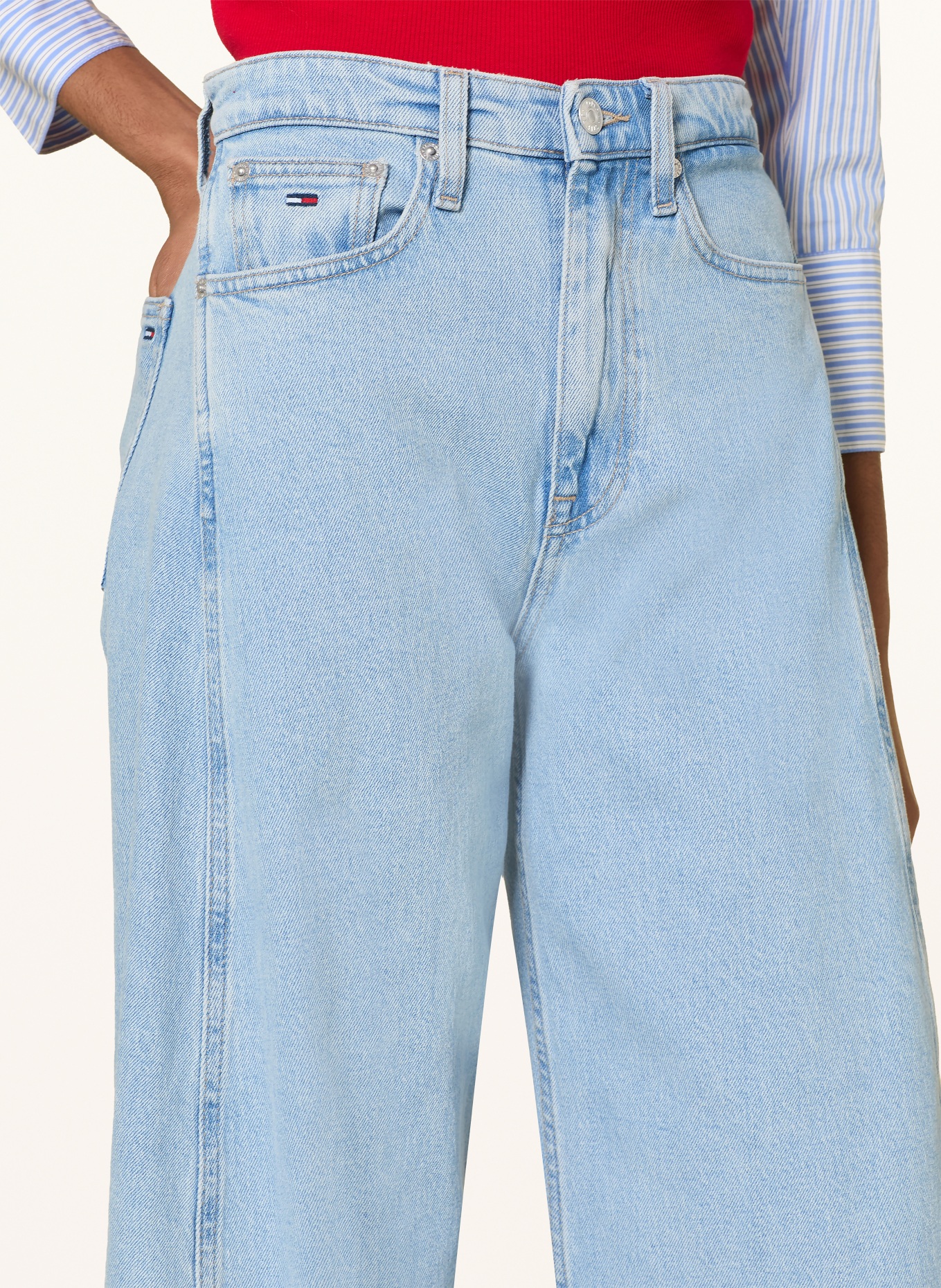 TOMMY JEANS Džíny Barrel ELLA: 1AB Denim Light