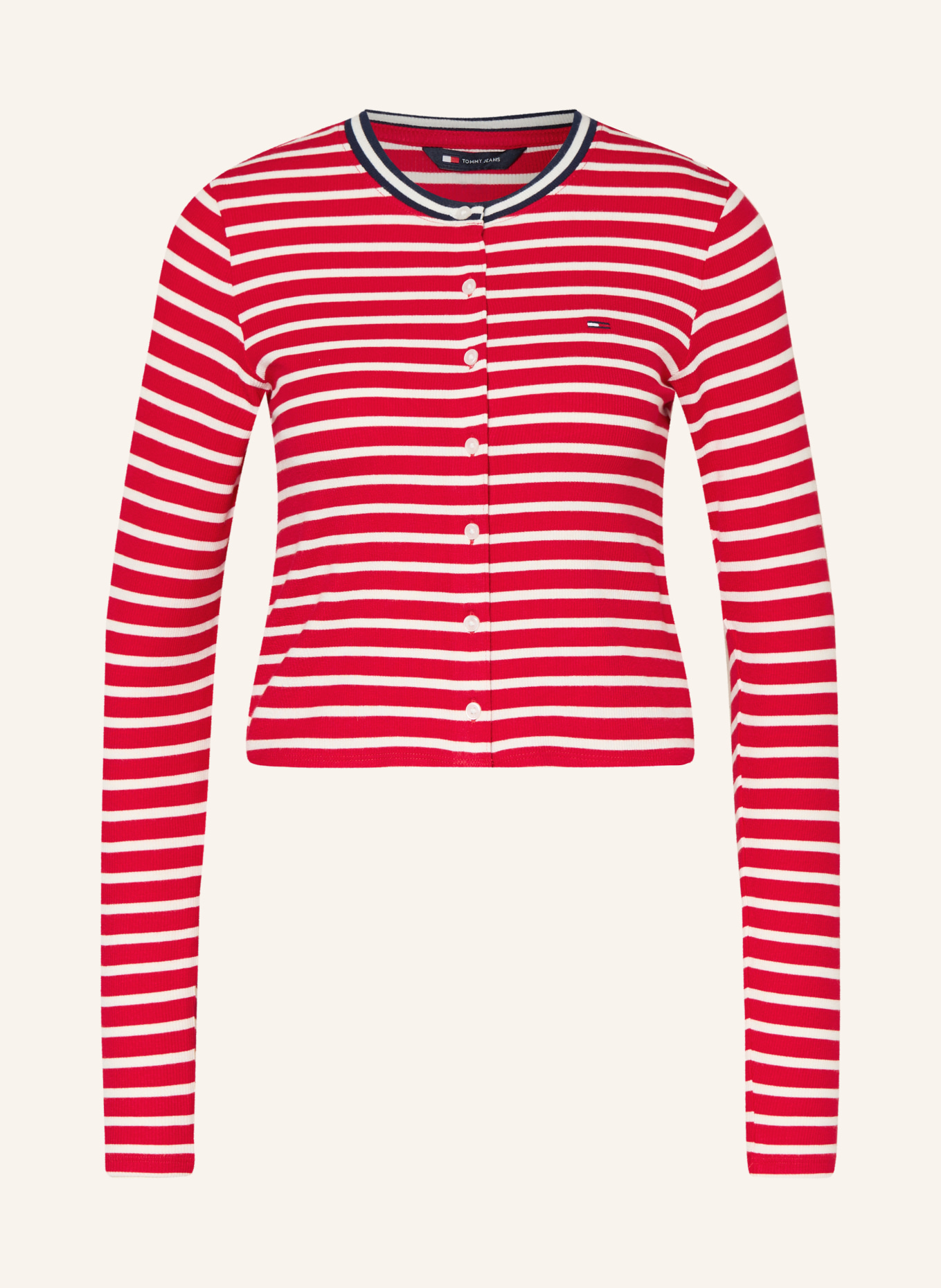 TOMMY JEANS Jersey jacket: RED / DARK BLUE / WHITE