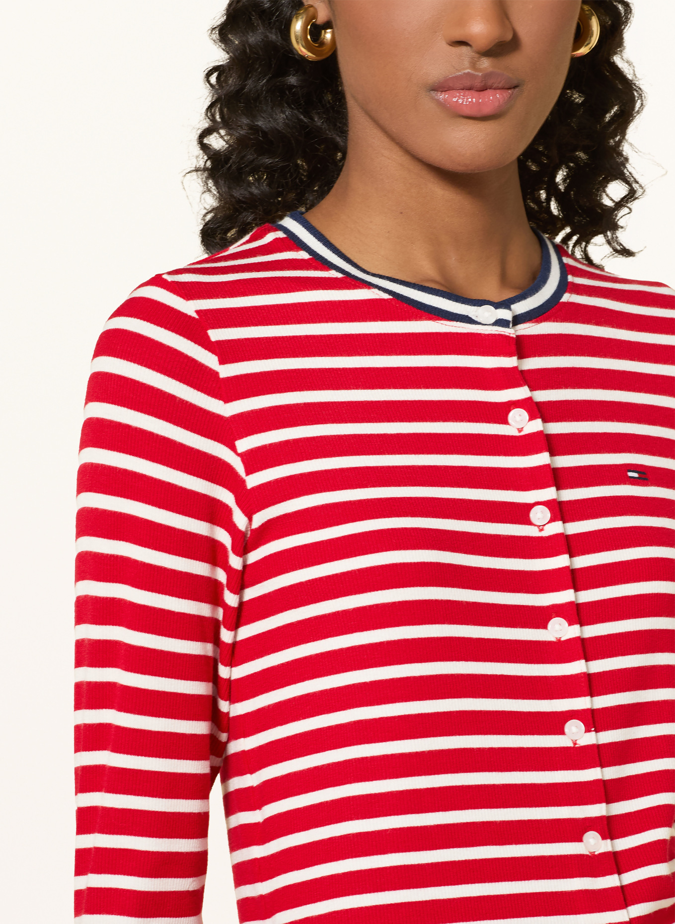 TOMMY JEANS Jersey jacket: RED / DARK BLUE / WHITE