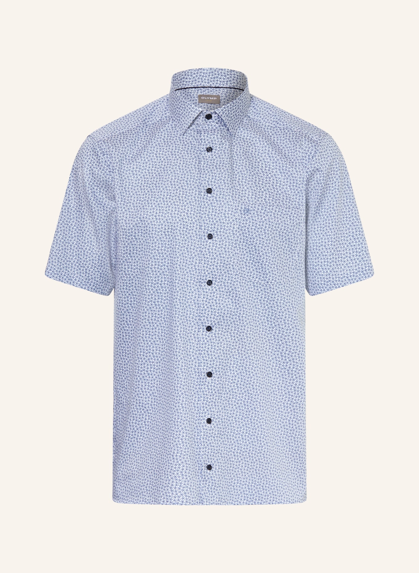 OLYMP Kurzarm-Hemd Luxor comfort fit: BLAU / WEISS