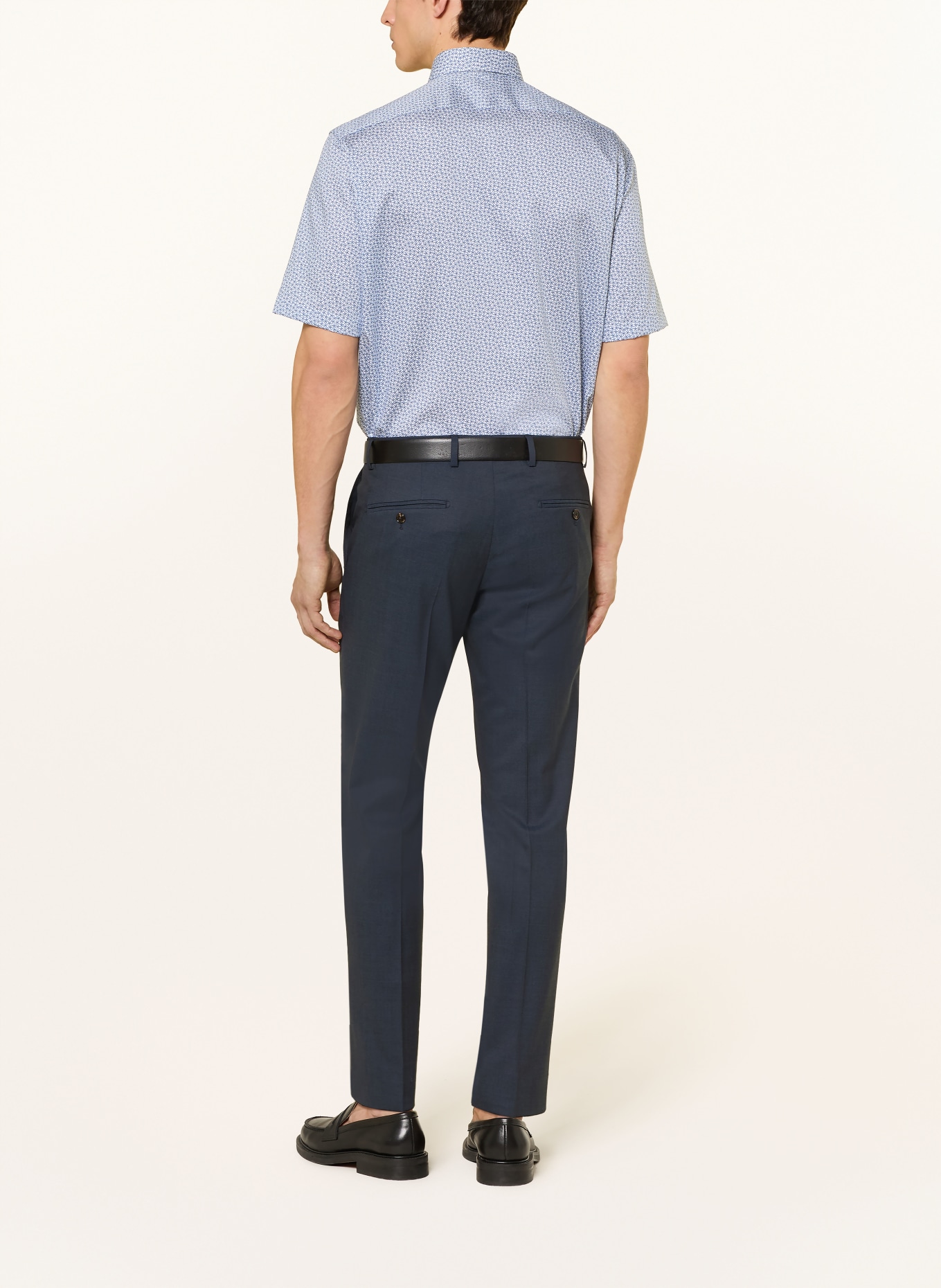 OLYMP Kurzarm-Hemd Luxor comfort fit: BLAU / WEISS