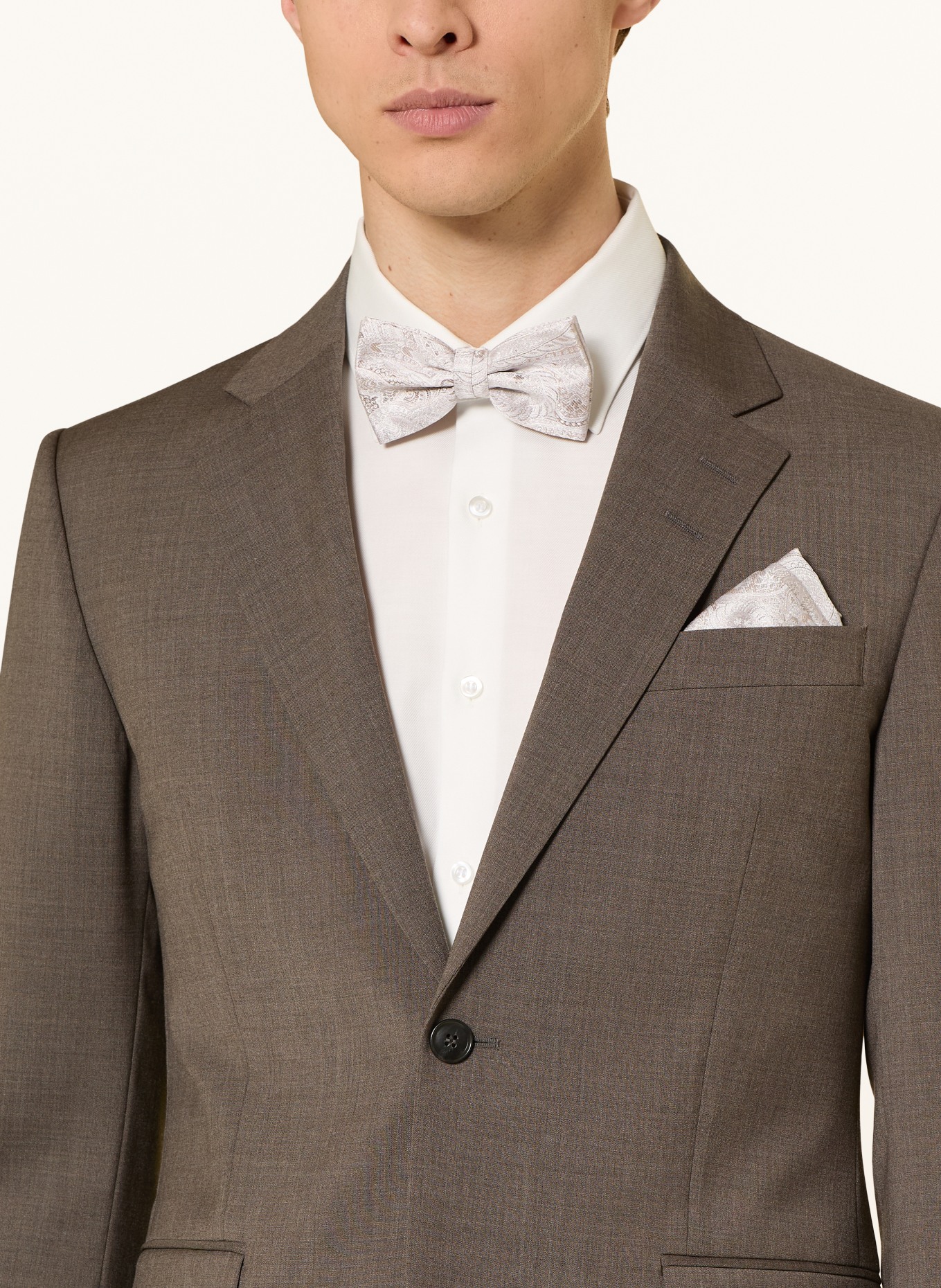 Sterlington Set: Fliege und Einstecktuch: BEIGE / CREME