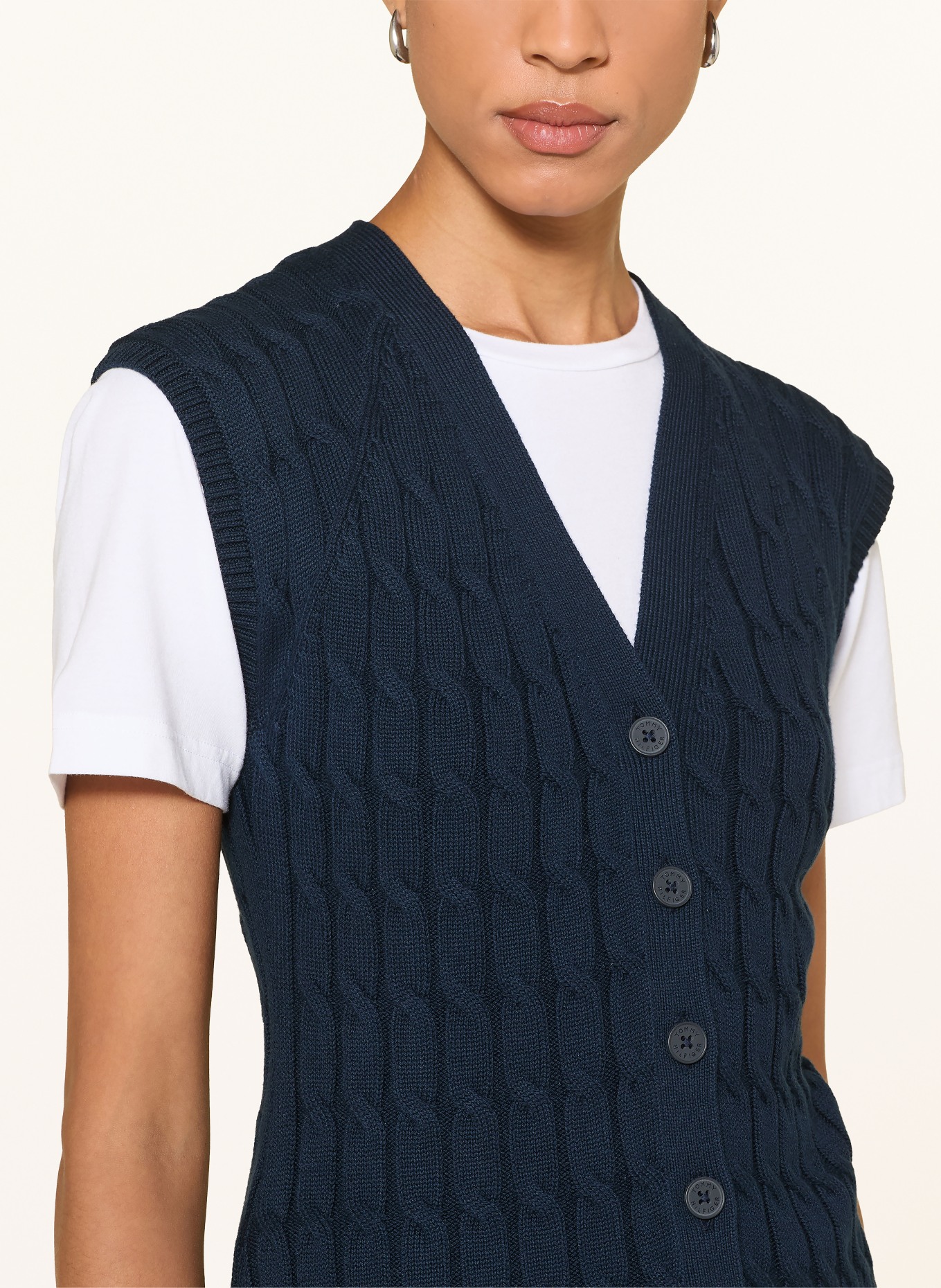 TOMMY HILFIGER Knit vest: DARK BLUE