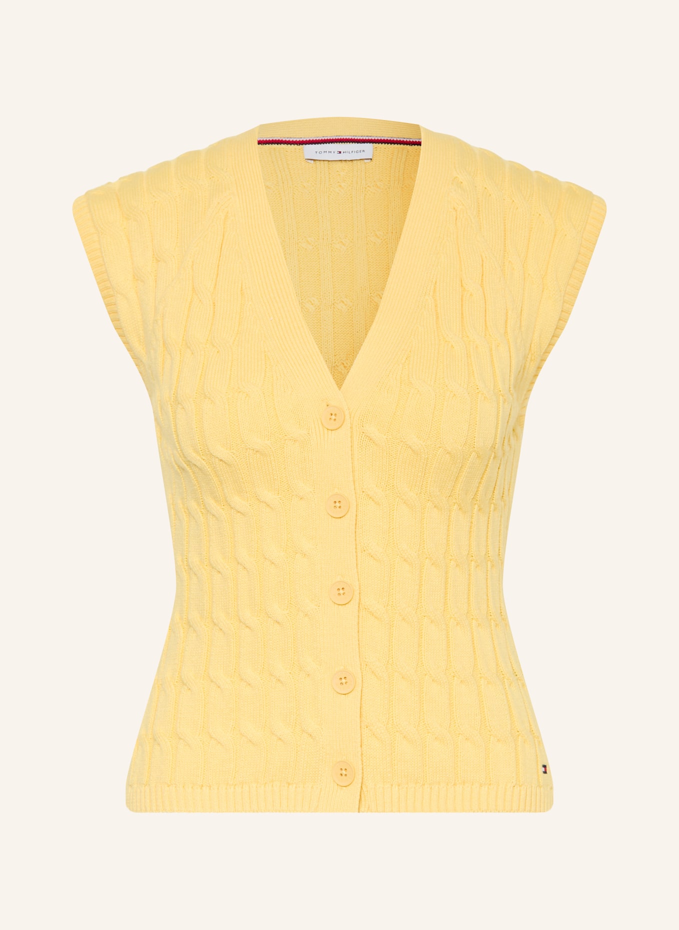 TOMMY HILFIGER Gilet en maille: JAUNE