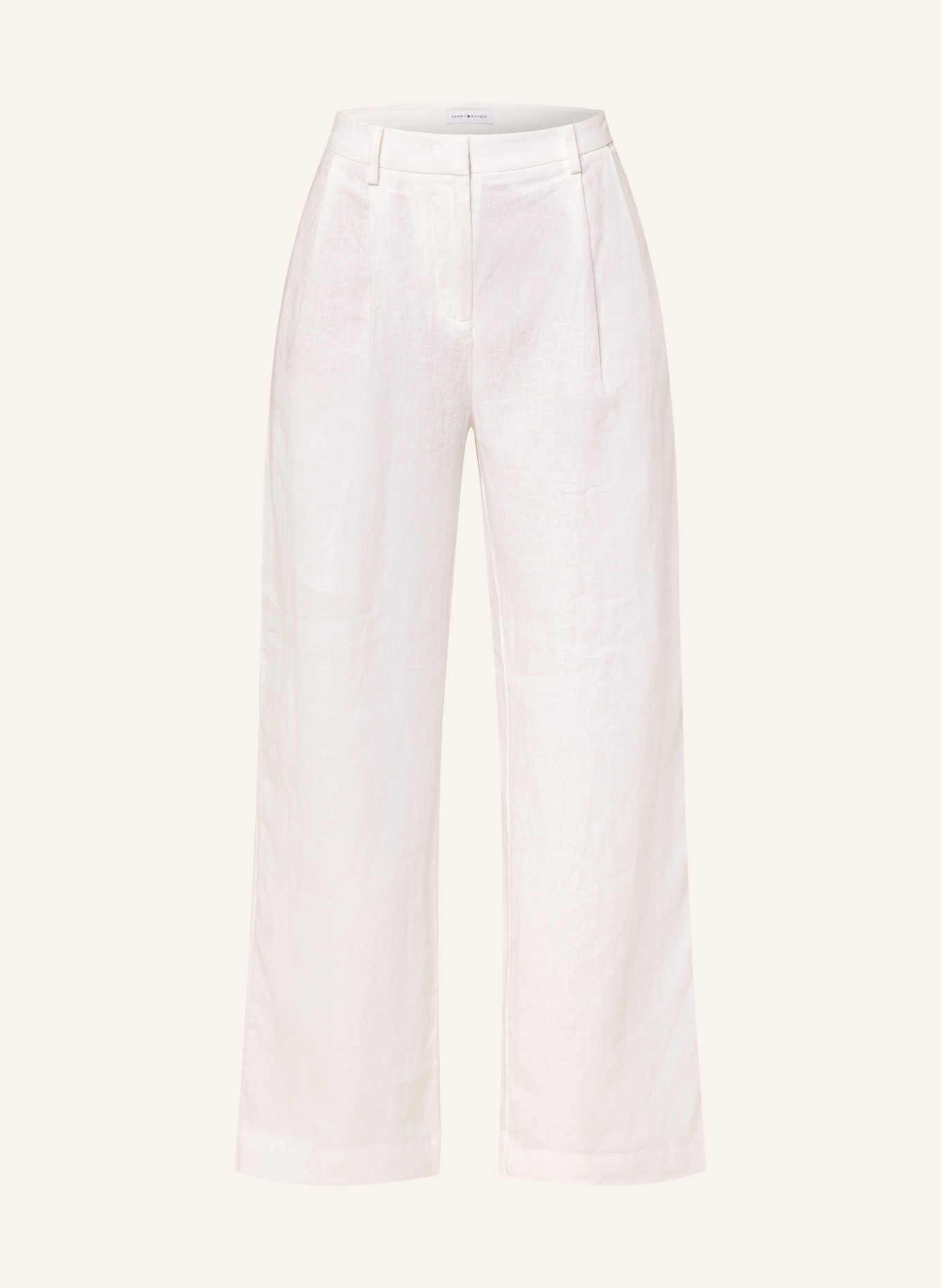 TOMMY HILFIGER Marlenehose aus Leinen: WEISS