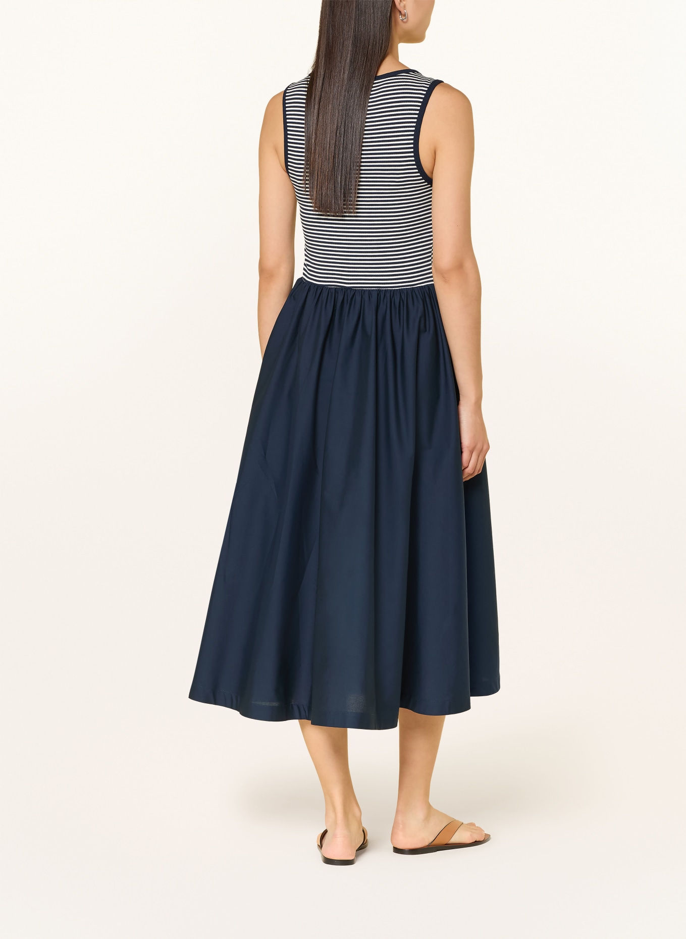 TOMMY HILFIGER Jerseykleid: DUNKELBLAU / WEISS