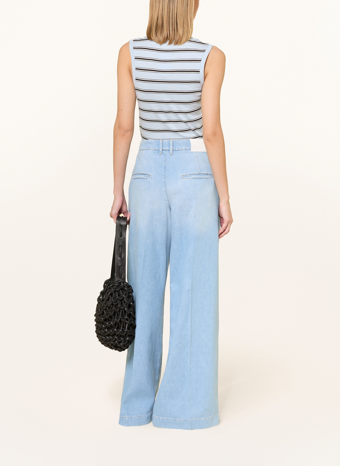 TOMMY HILFIGER Top: LIGHT BLUE / WHITE / BLACK