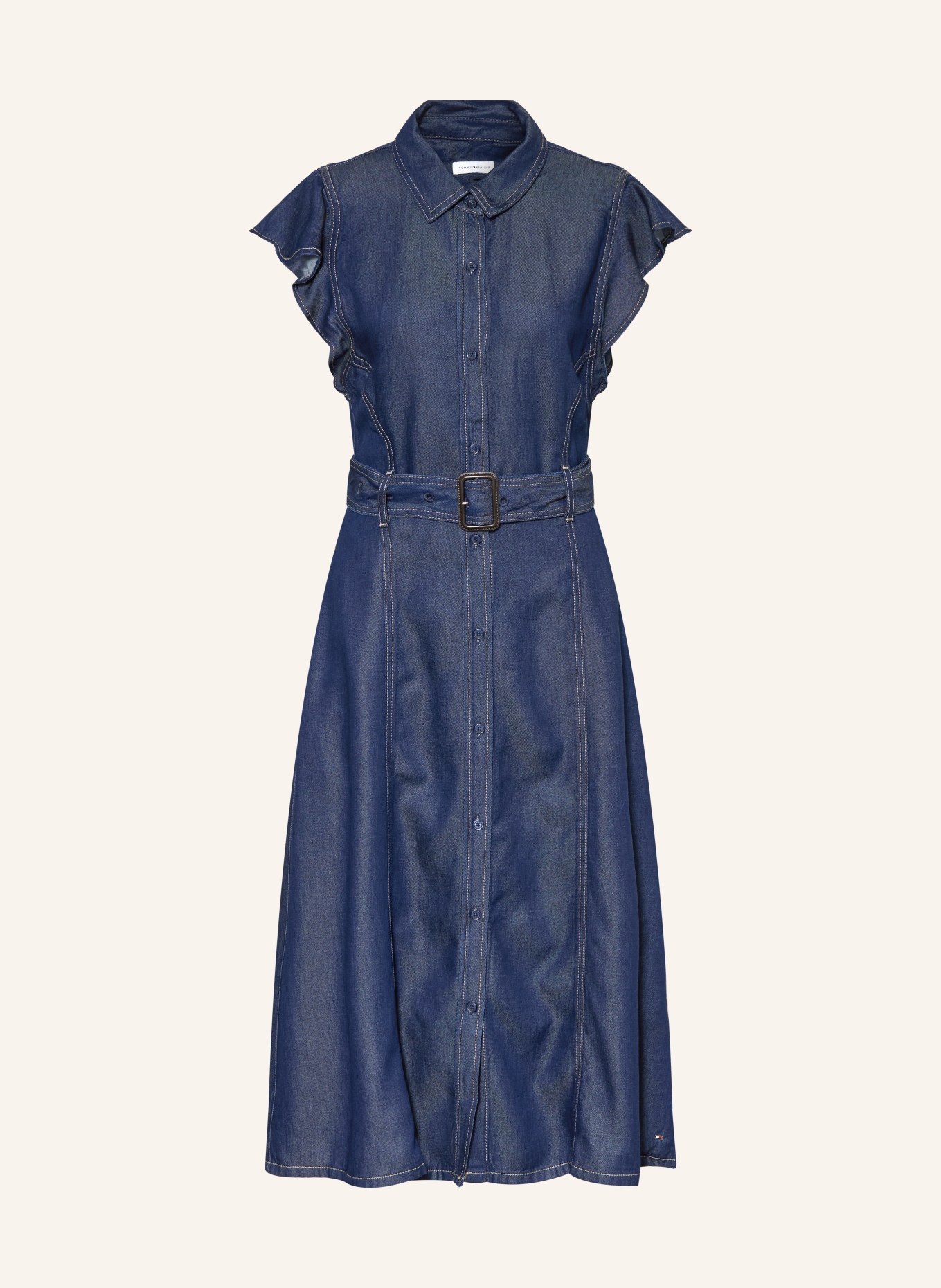 TOMMY HILFIGER Hemdblusenkleid in Jeansoptik: DUNKELBLAU