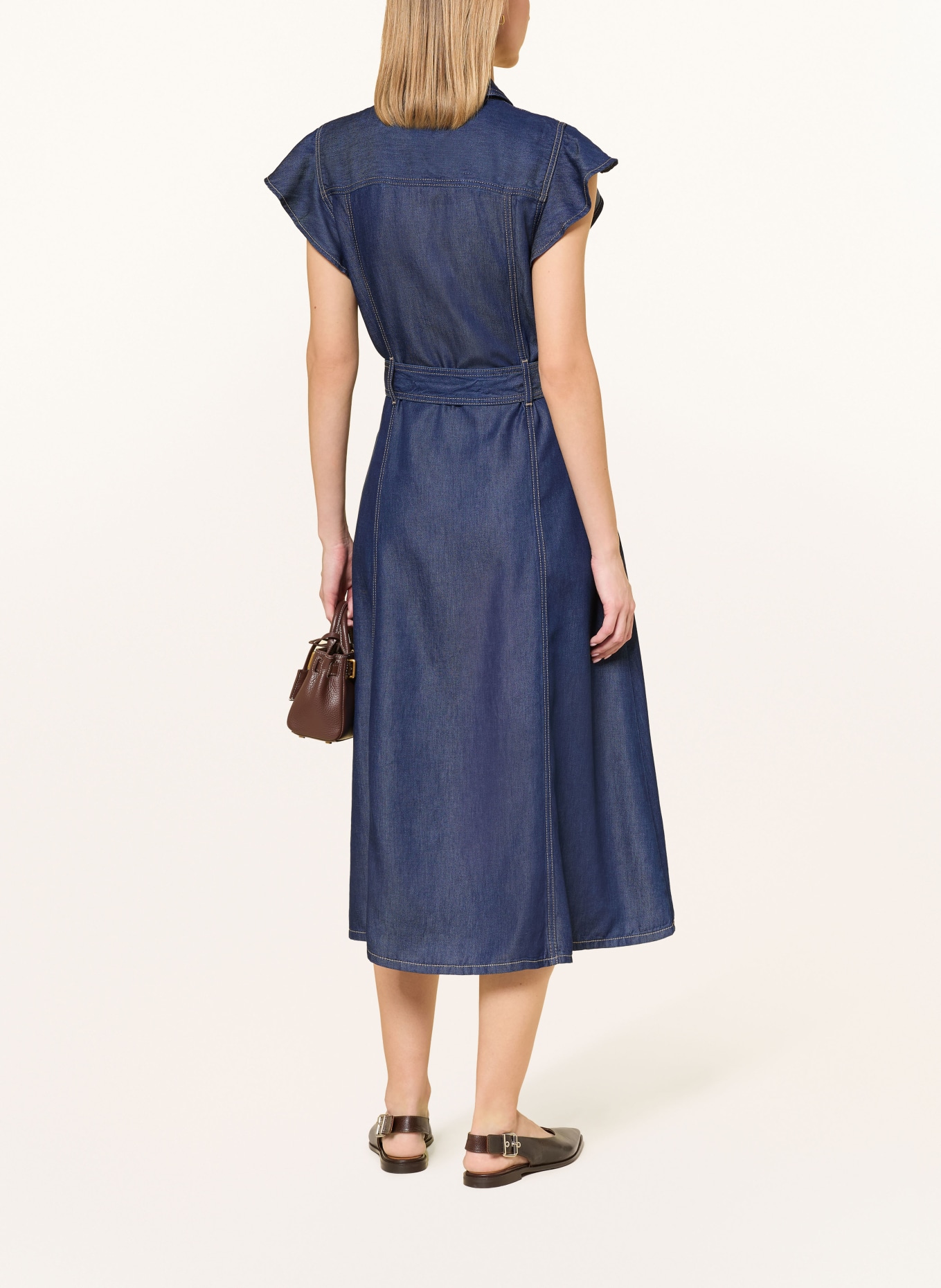 TOMMY HILFIGER Hemdblusenkleid in Jeansoptik: DUNKELBLAU