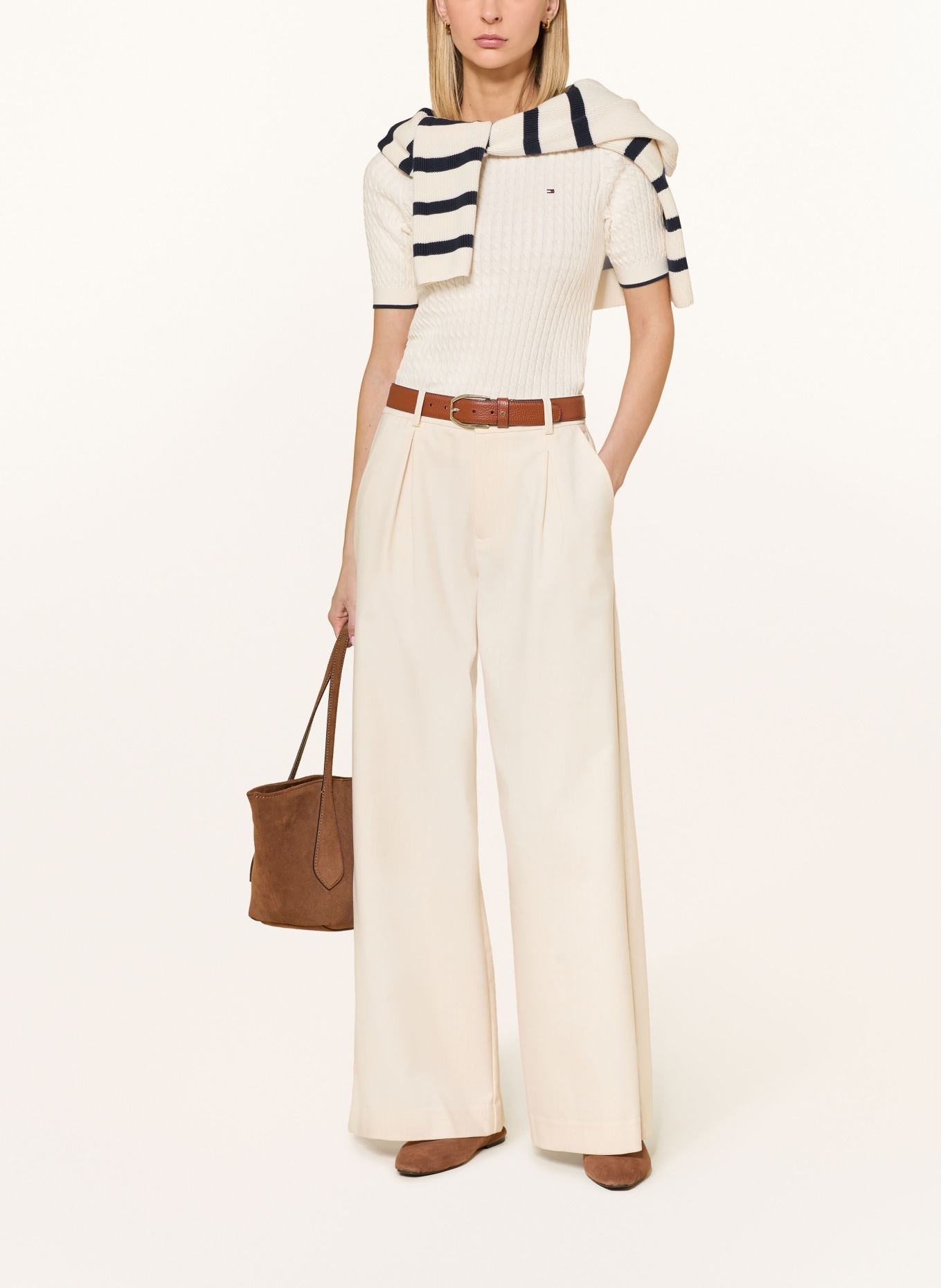 TOMMY HILFIGER Strickshirt: ECRU