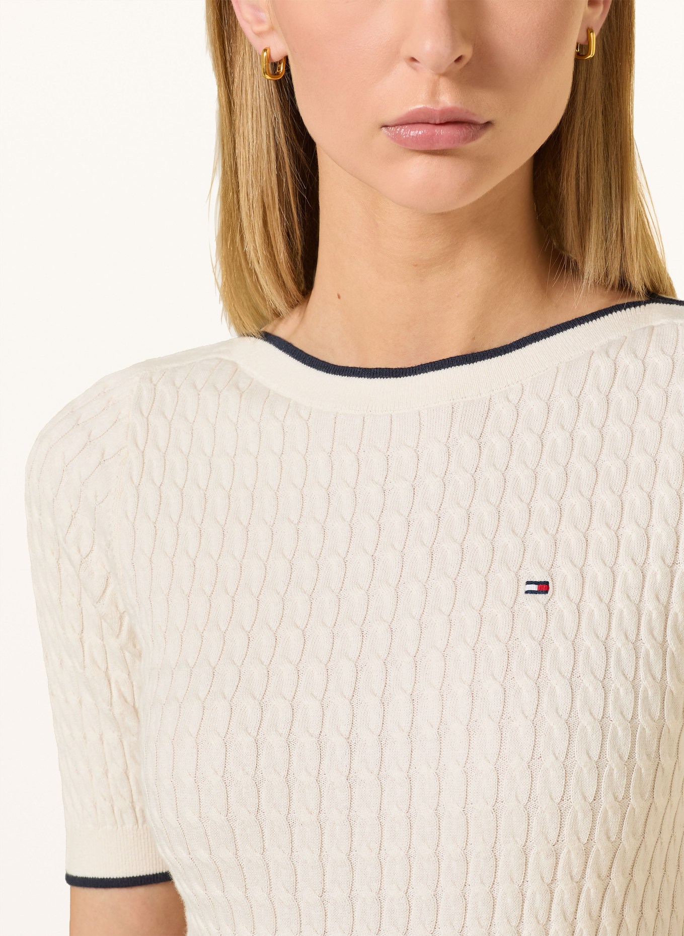 TOMMY HILFIGER Strickshirt: ECRU