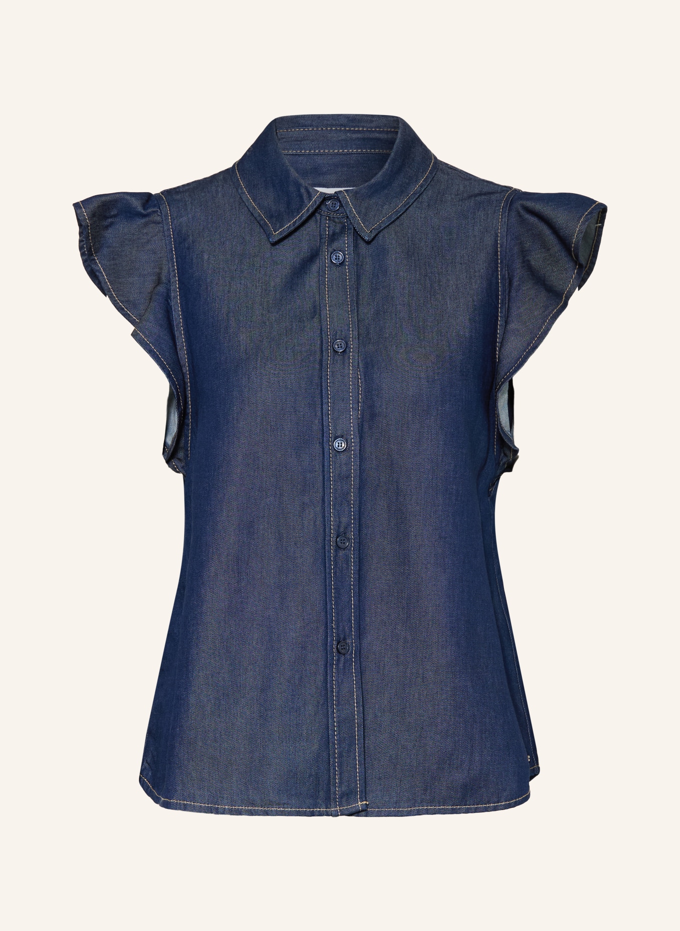 TOMMY HILFIGER Hemdbluse in Jeansoptik: DUNKELBLAU