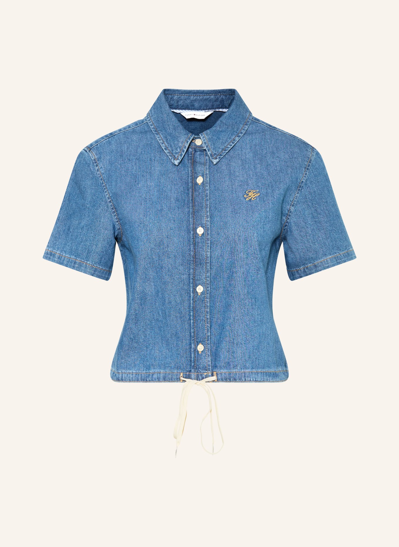 TOMMY HILFIGER Jeansbluse: BLAU