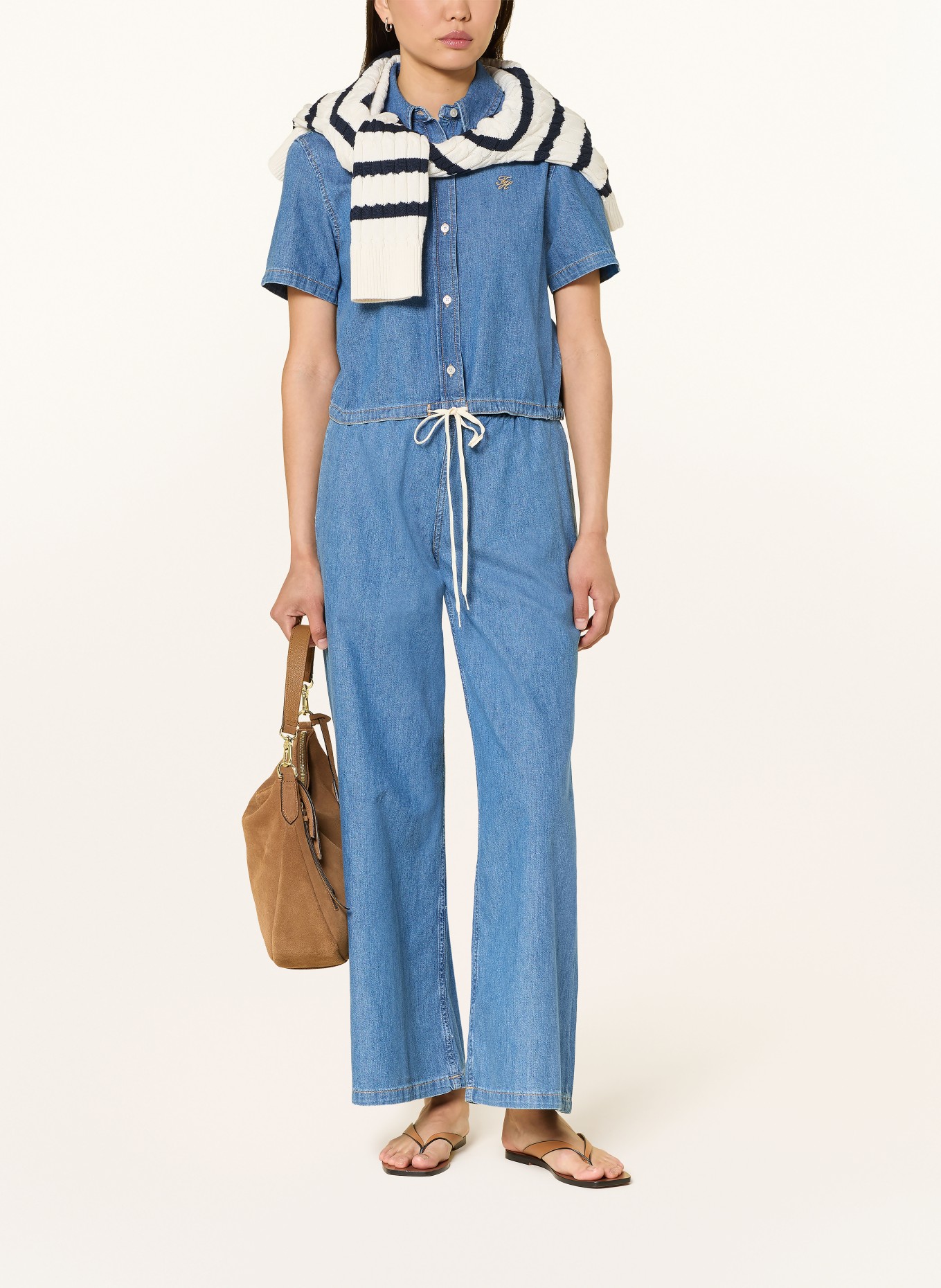 TOMMY HILFIGER Jeansbluse: BLAU