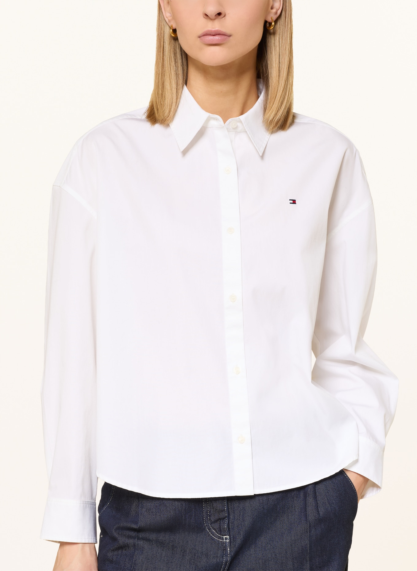 TOMMY HILFIGER Skjortebluse: HVID