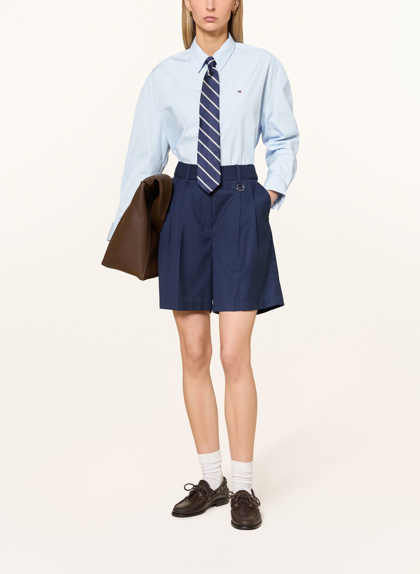 TOMMY HILFIGER Hemdbluse: HELLBLAU