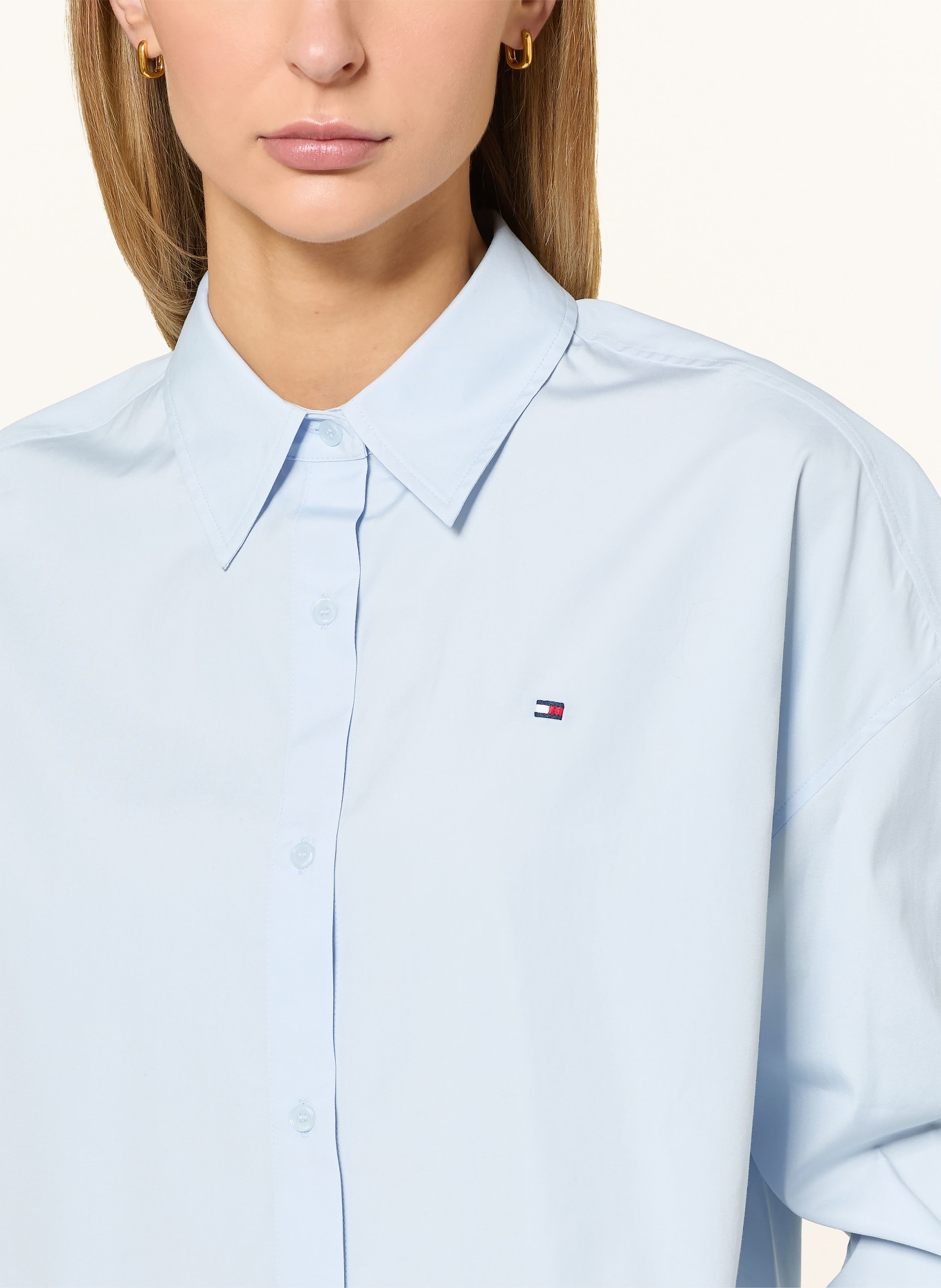 TOMMY HILFIGER Hemdbluse: HELLBLAU