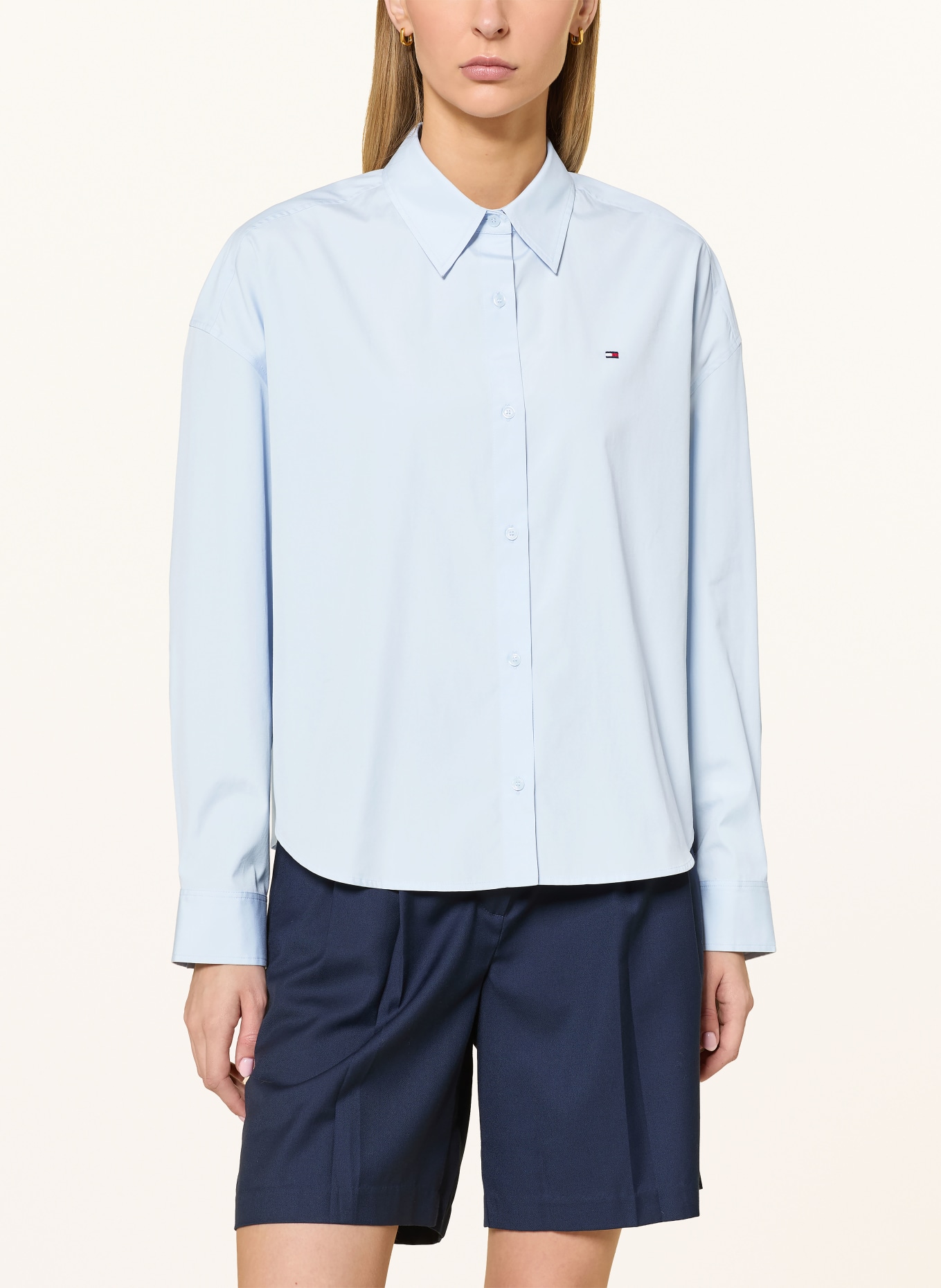 TOMMY HILFIGER Hemdbluse: HELLBLAU