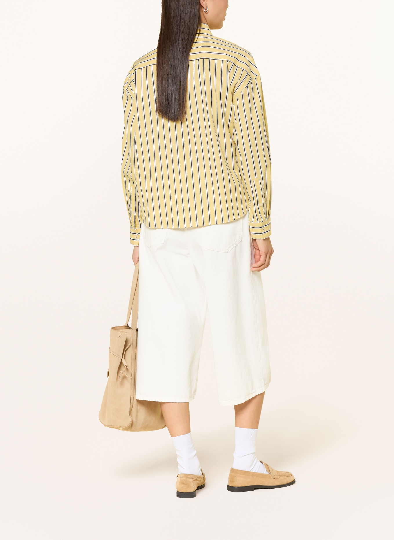 TOMMY HILFIGER Hemdbluse: GELB / WEISS / SCHWARZ