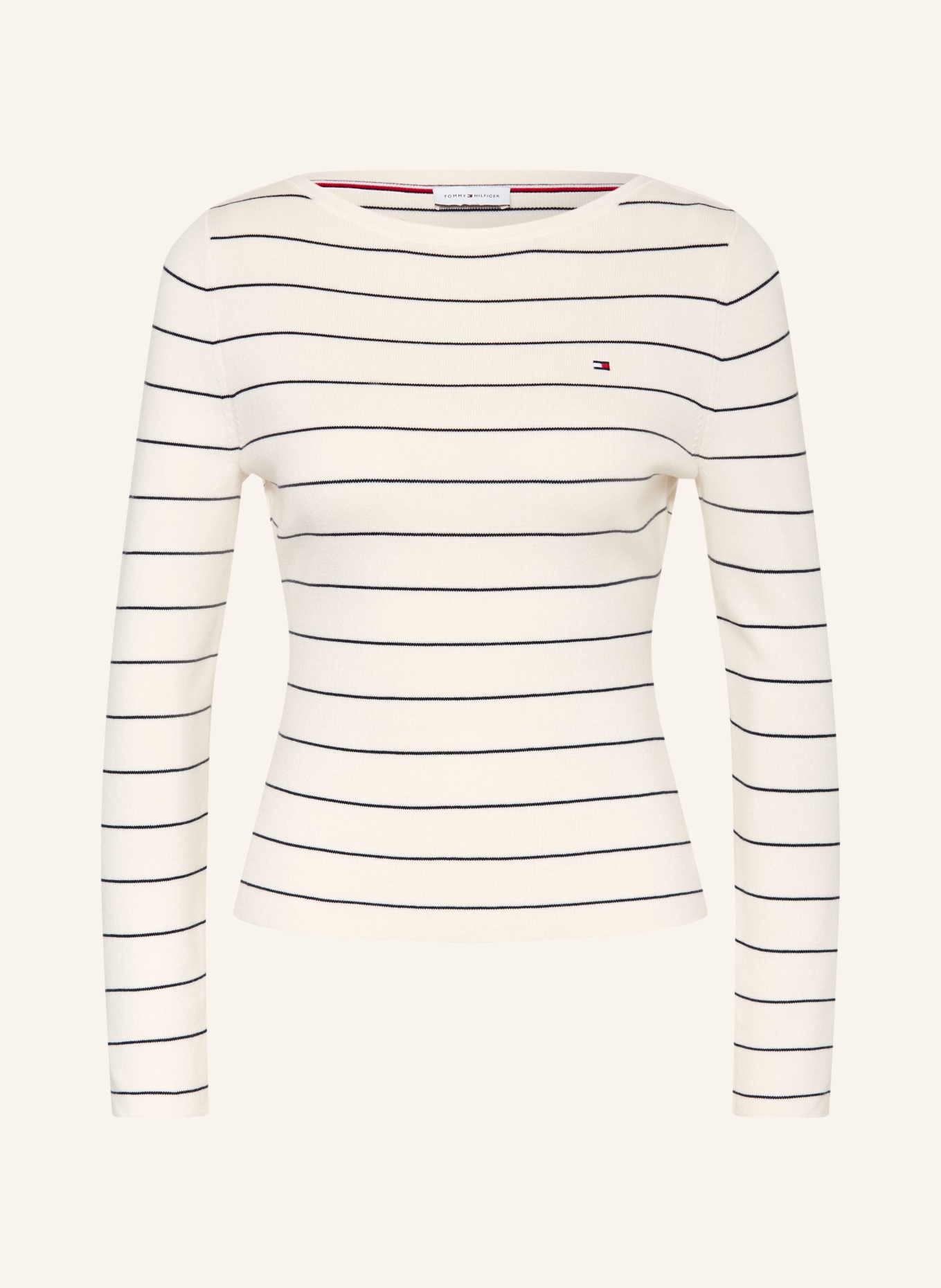 TOMMY HILFIGER Longsleeve: WEISS / DUNKELBLAU