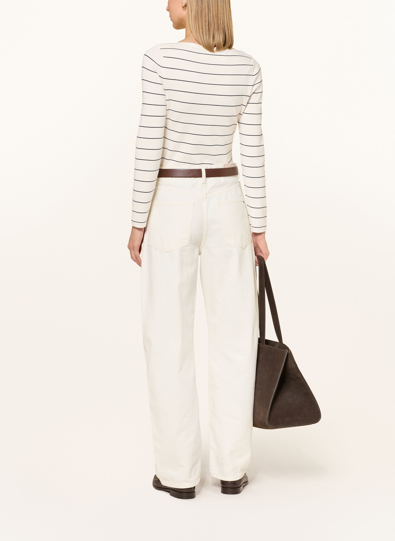 TOMMY HILFIGER Longsleeve: WEISS / DUNKELBLAU