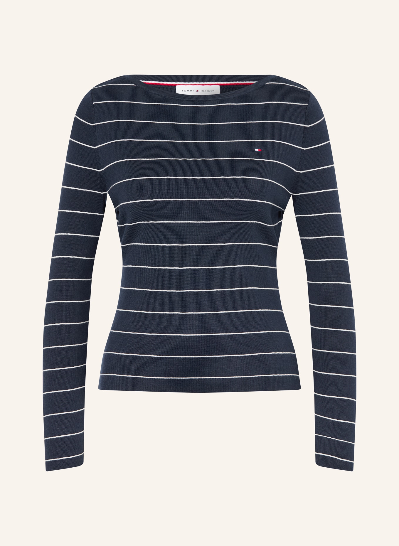 TOMMY HILFIGER Longsleeve: DUNKELBLAU / WEISS