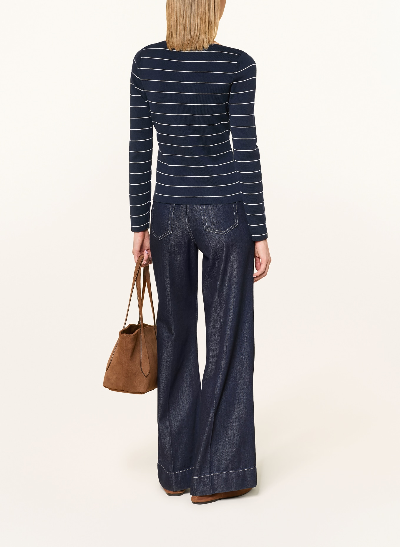 TOMMY HILFIGER Longsleeve: DUNKELBLAU / WEISS