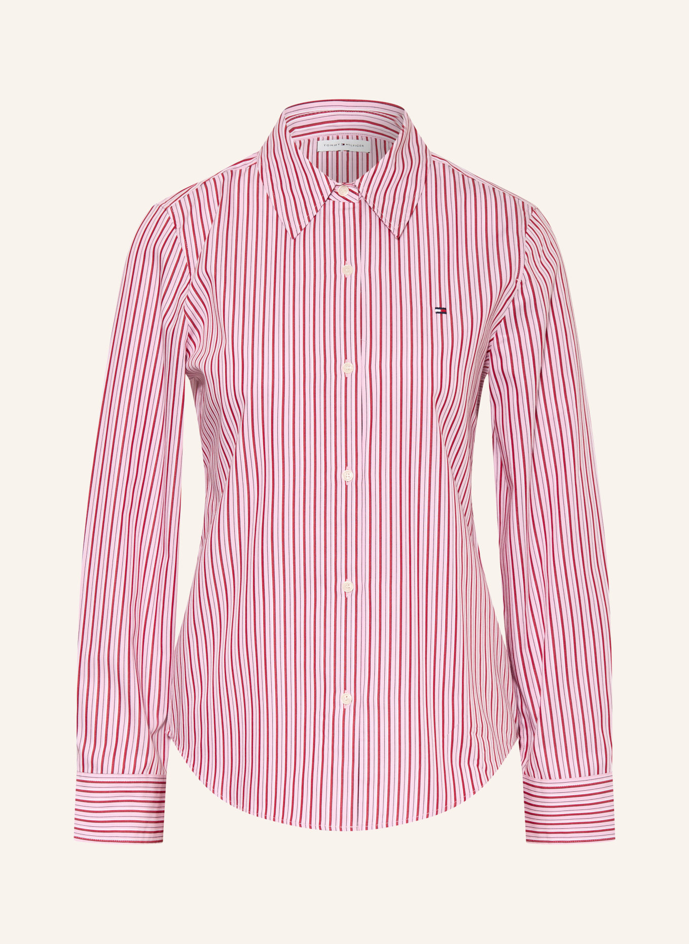 TOMMY HILFIGER Shirt: PINK / RED / BLACK