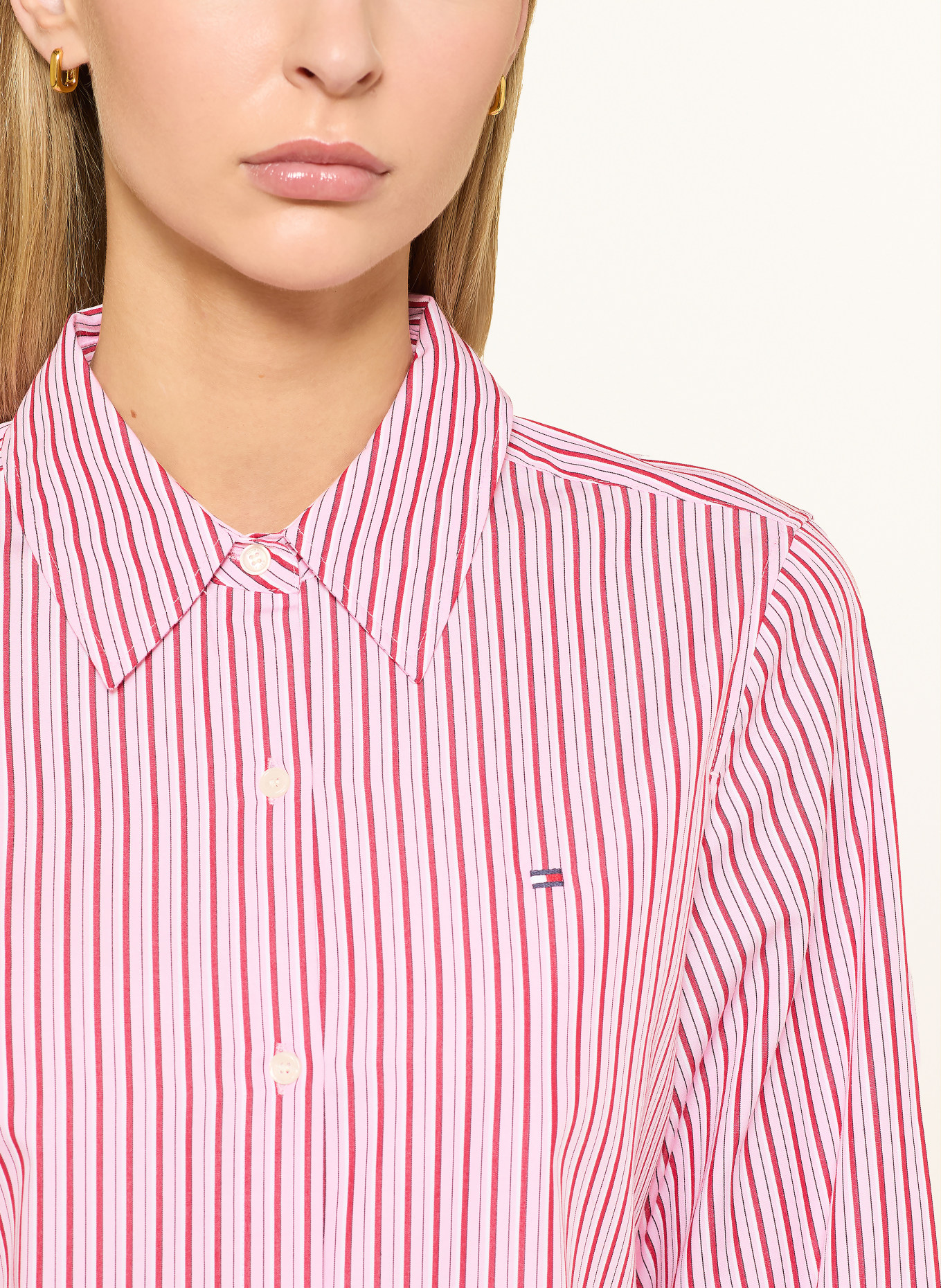 TOMMY HILFIGER Shirt: PINK / RED / BLACK
