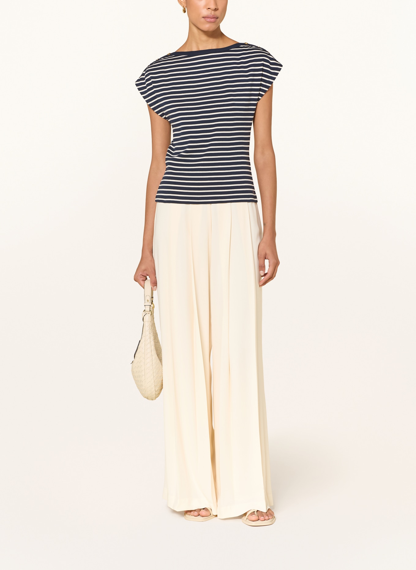 TOMMY HILFIGER T-Shirt: DUNKELBLAU / ECRU